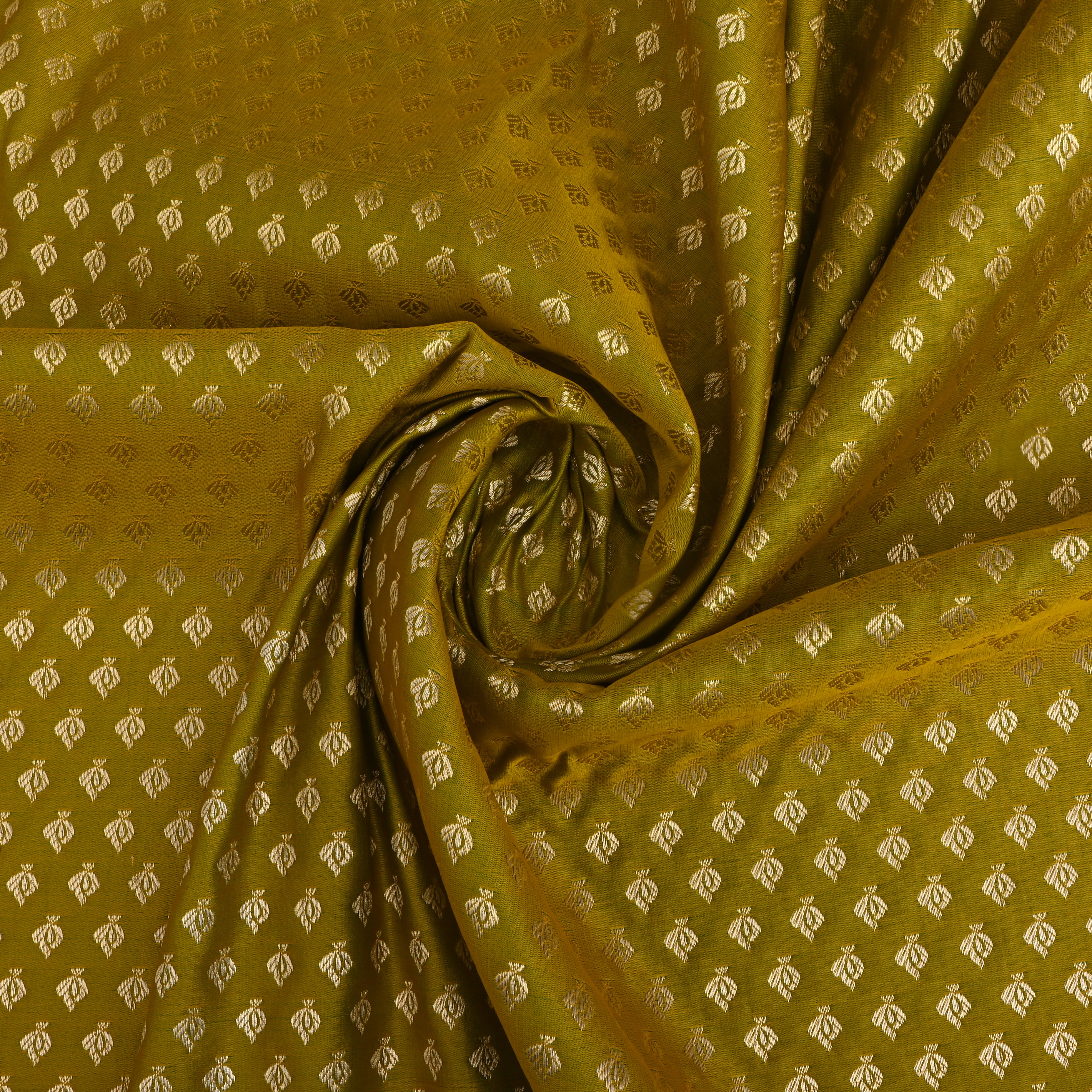 Strong Yellow Jamawar Satin Fabric