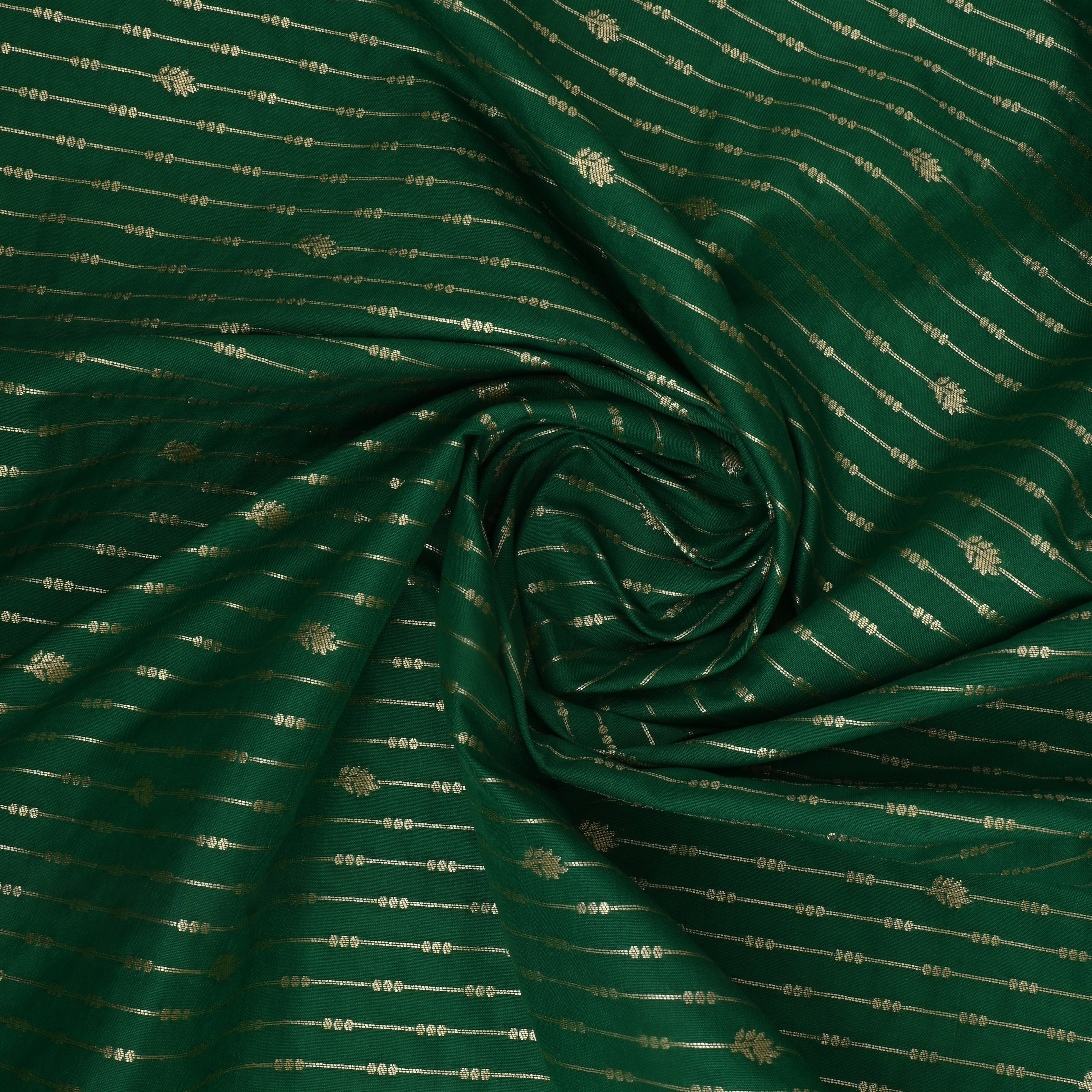 Dark Green Jamawar Silk Fabric