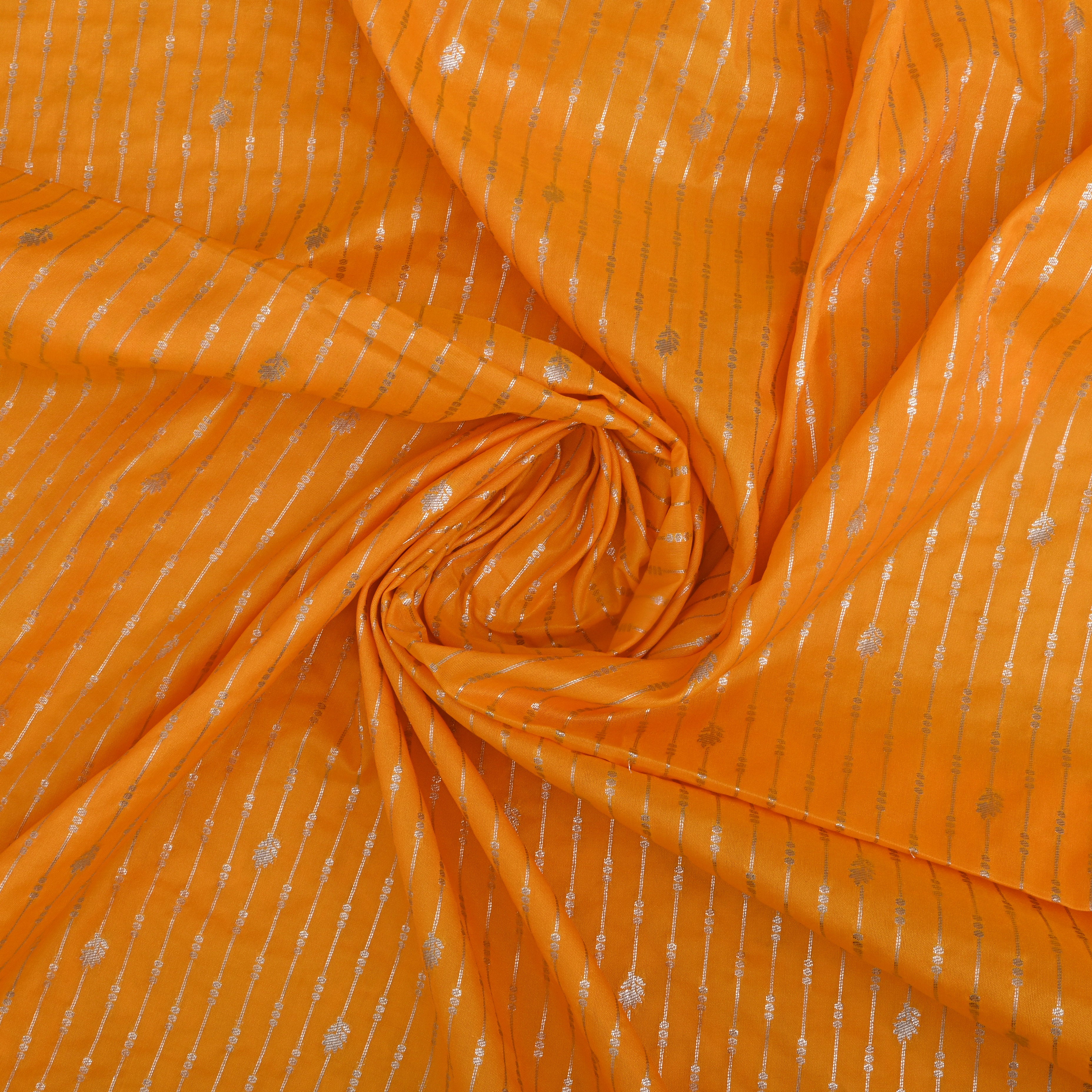 Orange Peel Jamawar Silk Fabric