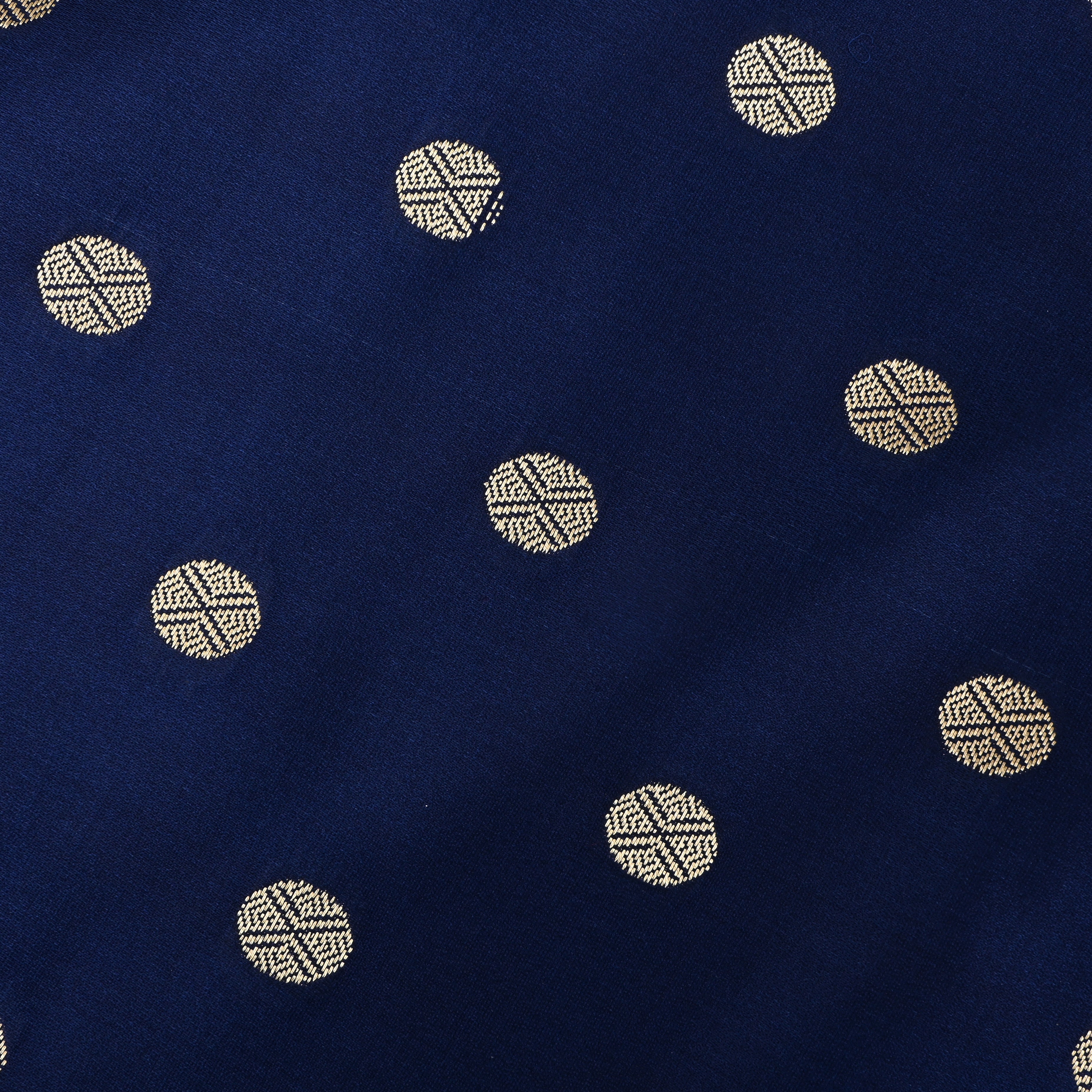 Navy Blue Banaras Soft Silk Fabric