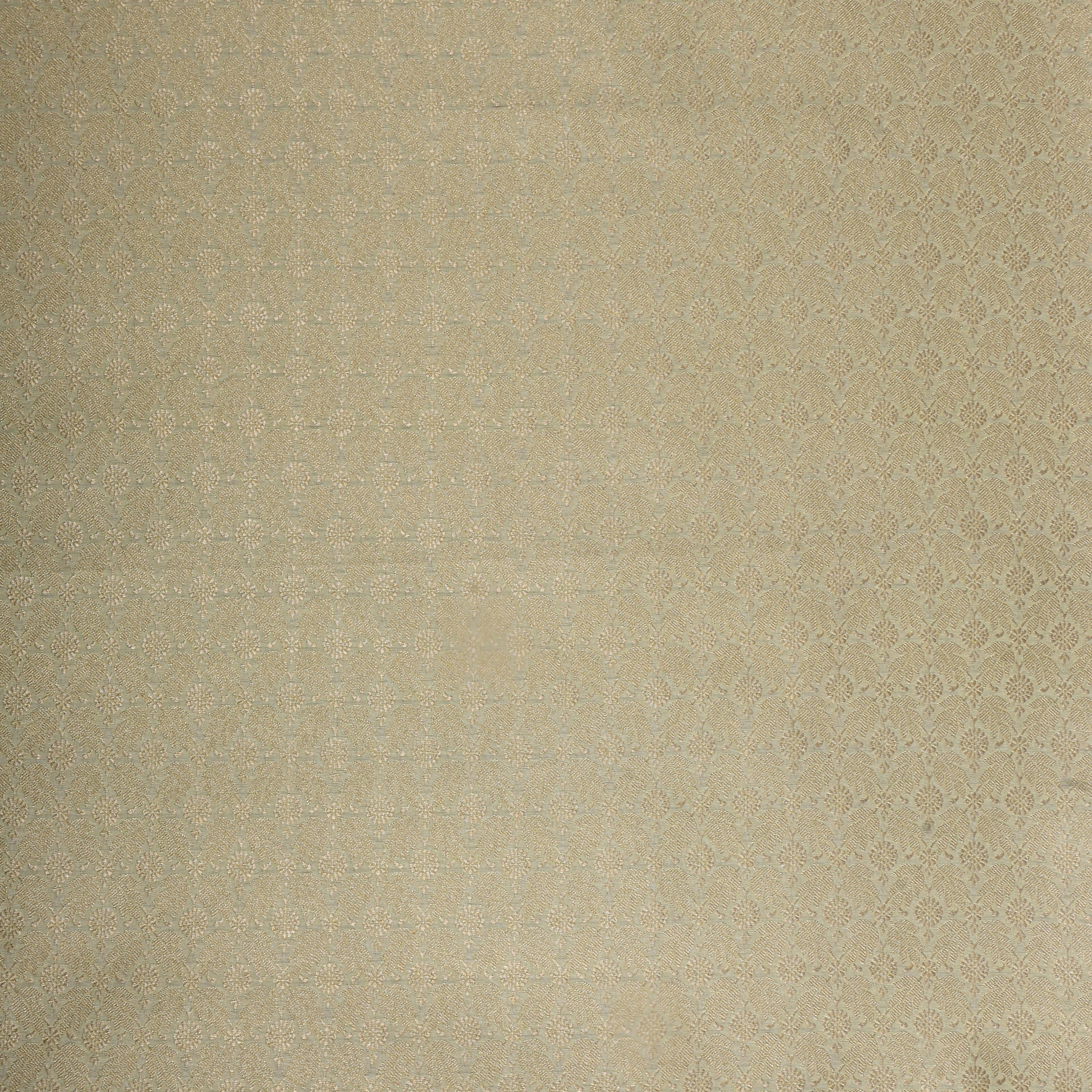 Cream Jamawar Silk Fabric With Brocades