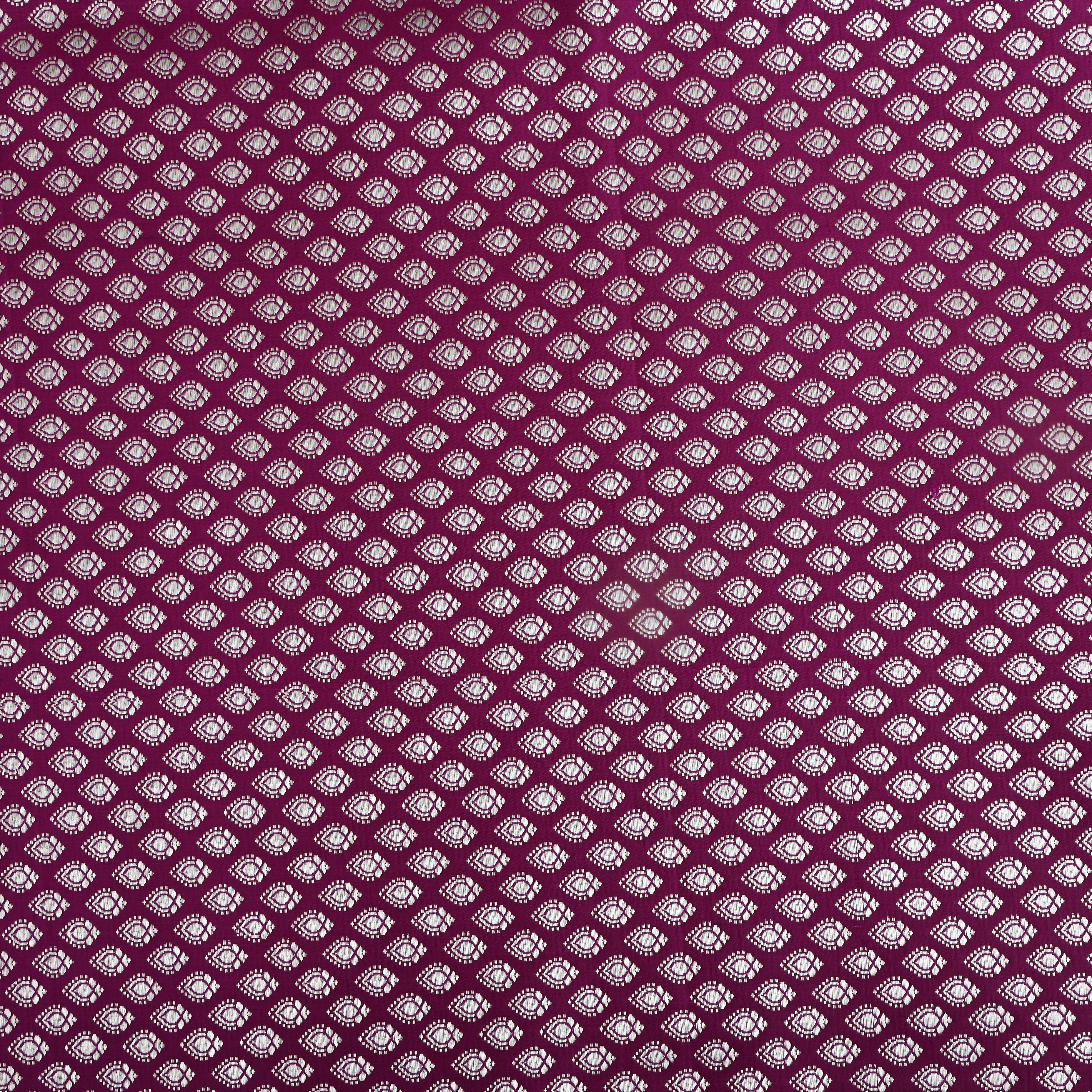 Fandango Purple Jamawar Satin Fabric With Butti'S