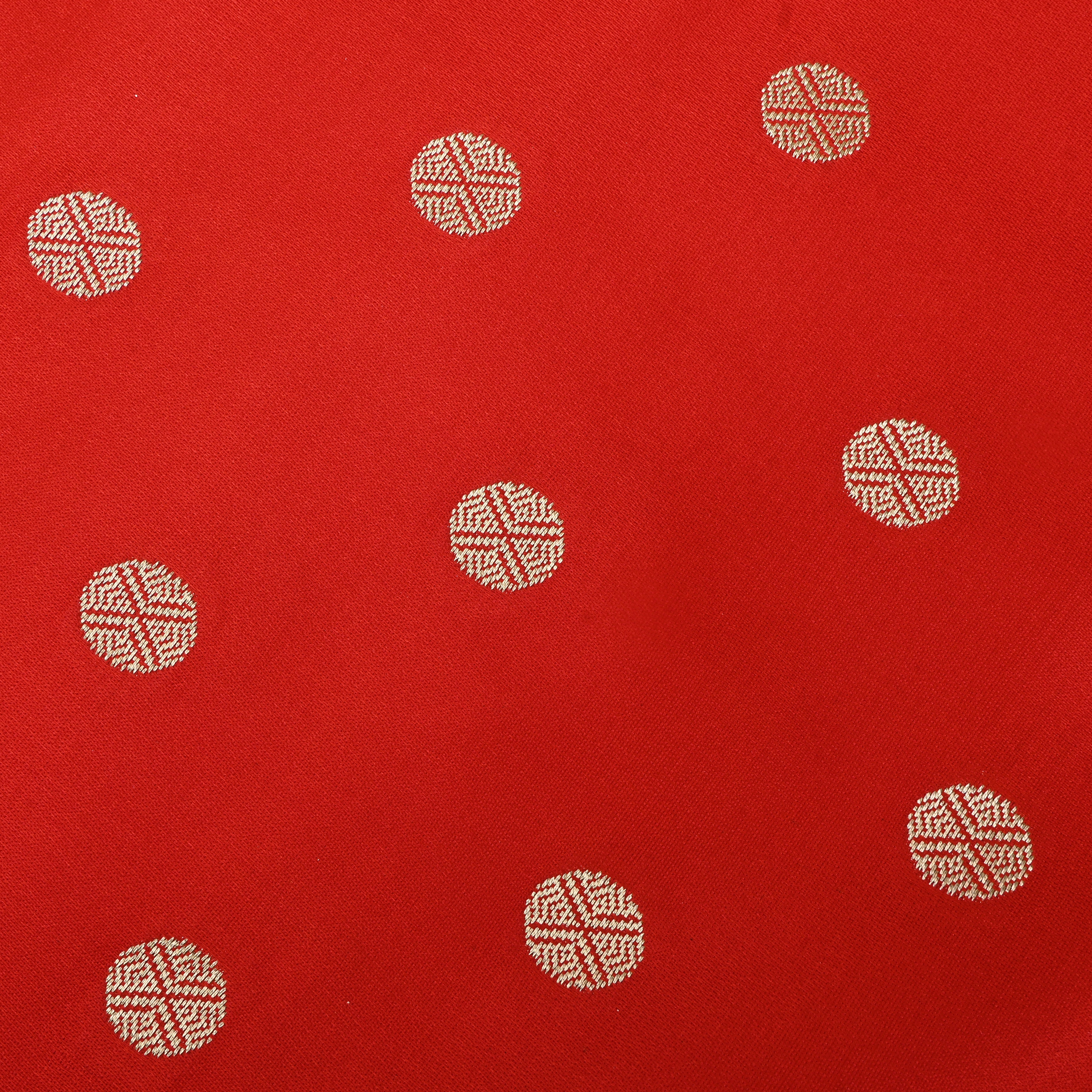 Sunset Orange Banarasi Soft Silk Fabric