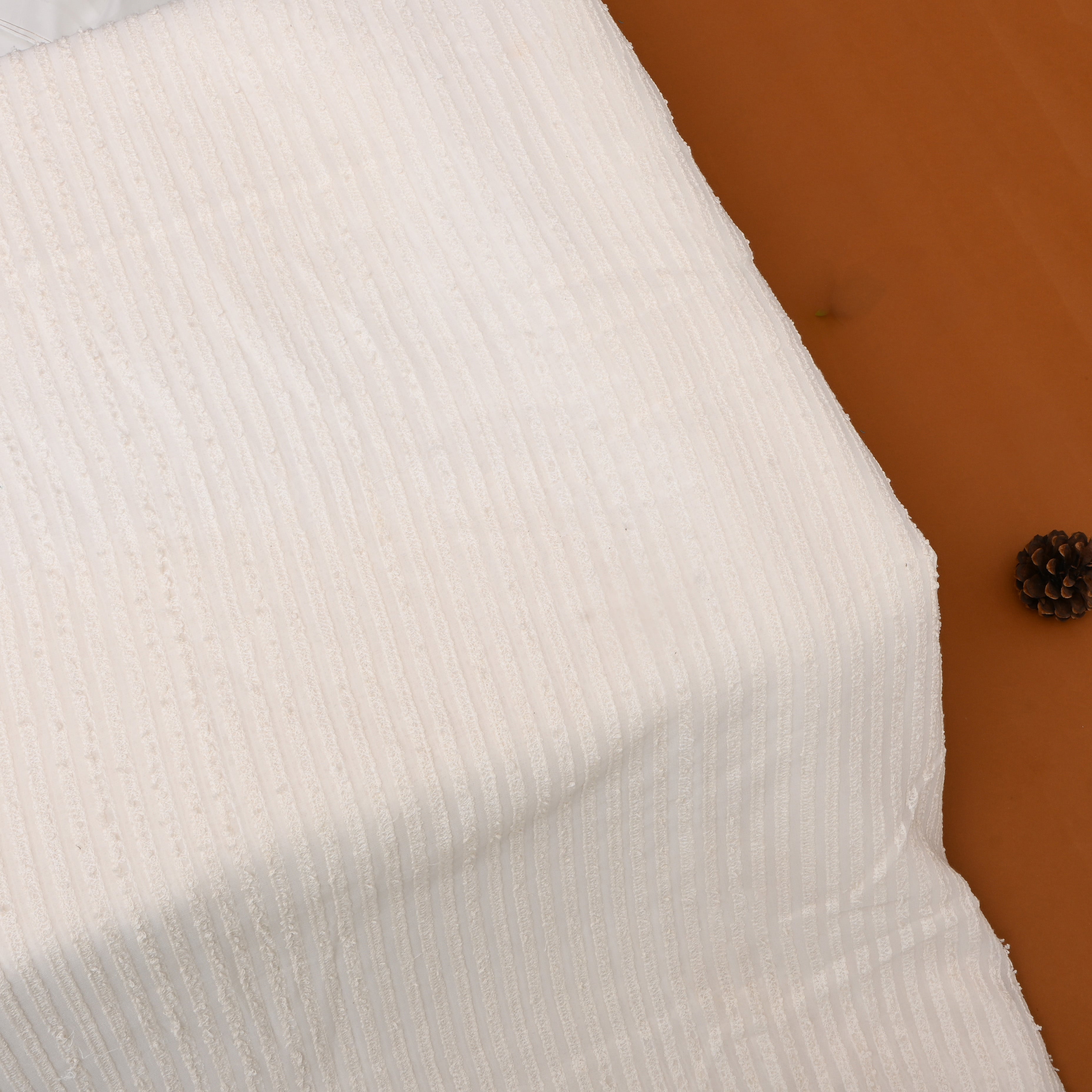 White Thread Embroidered Georgette Fabric