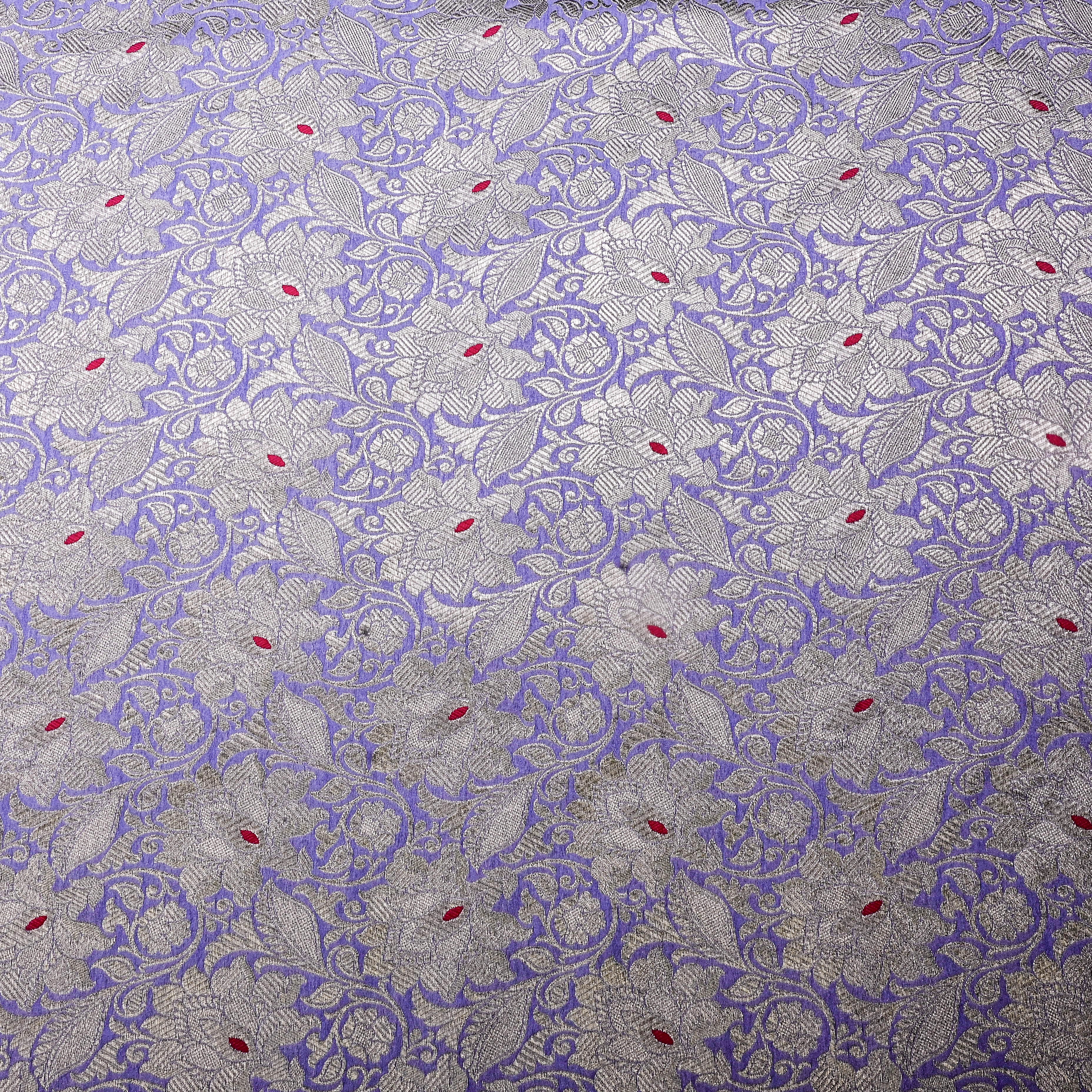 Amethyst Purple Banarasi Fabric With Silver Zari