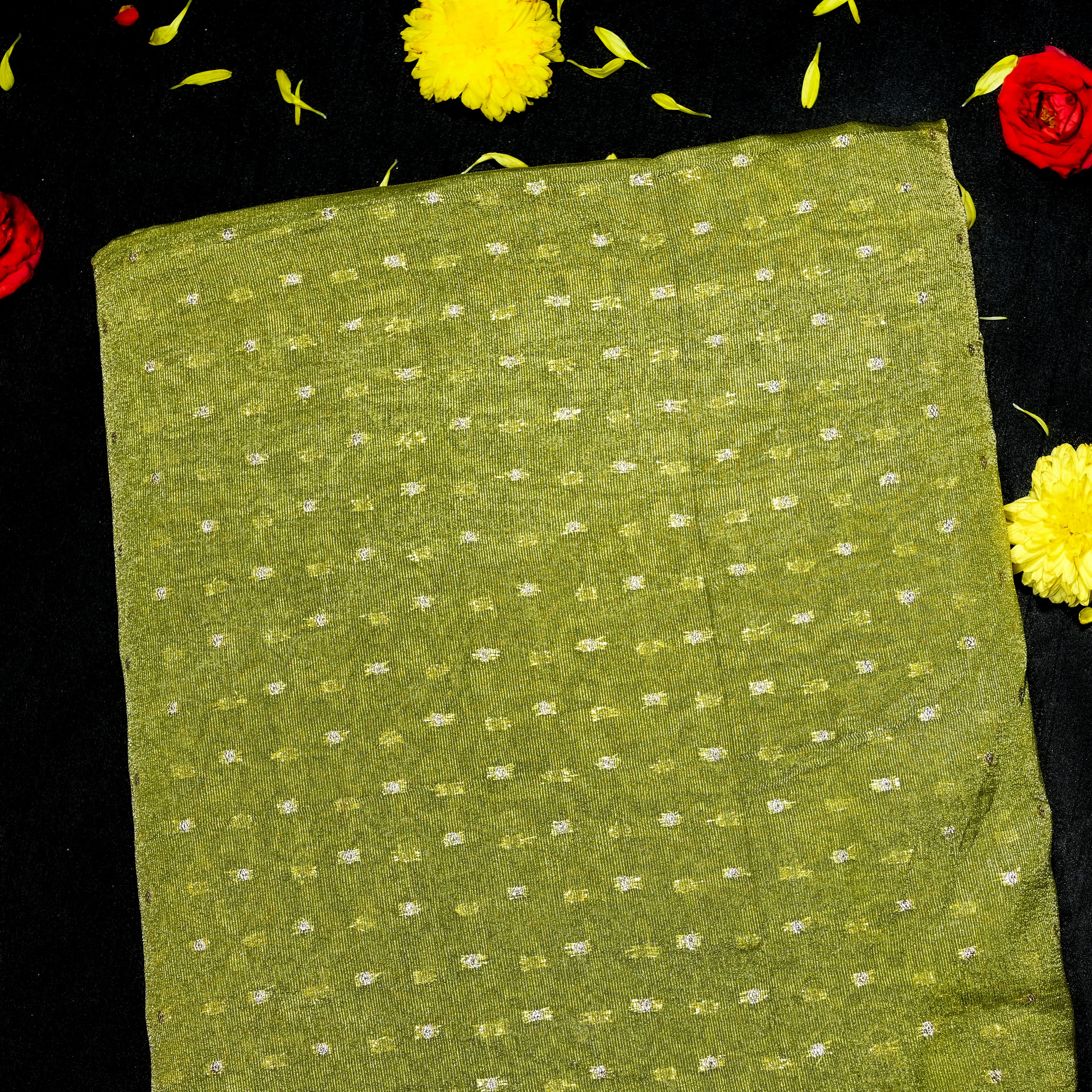 Mehandi Green Banaras Fabric