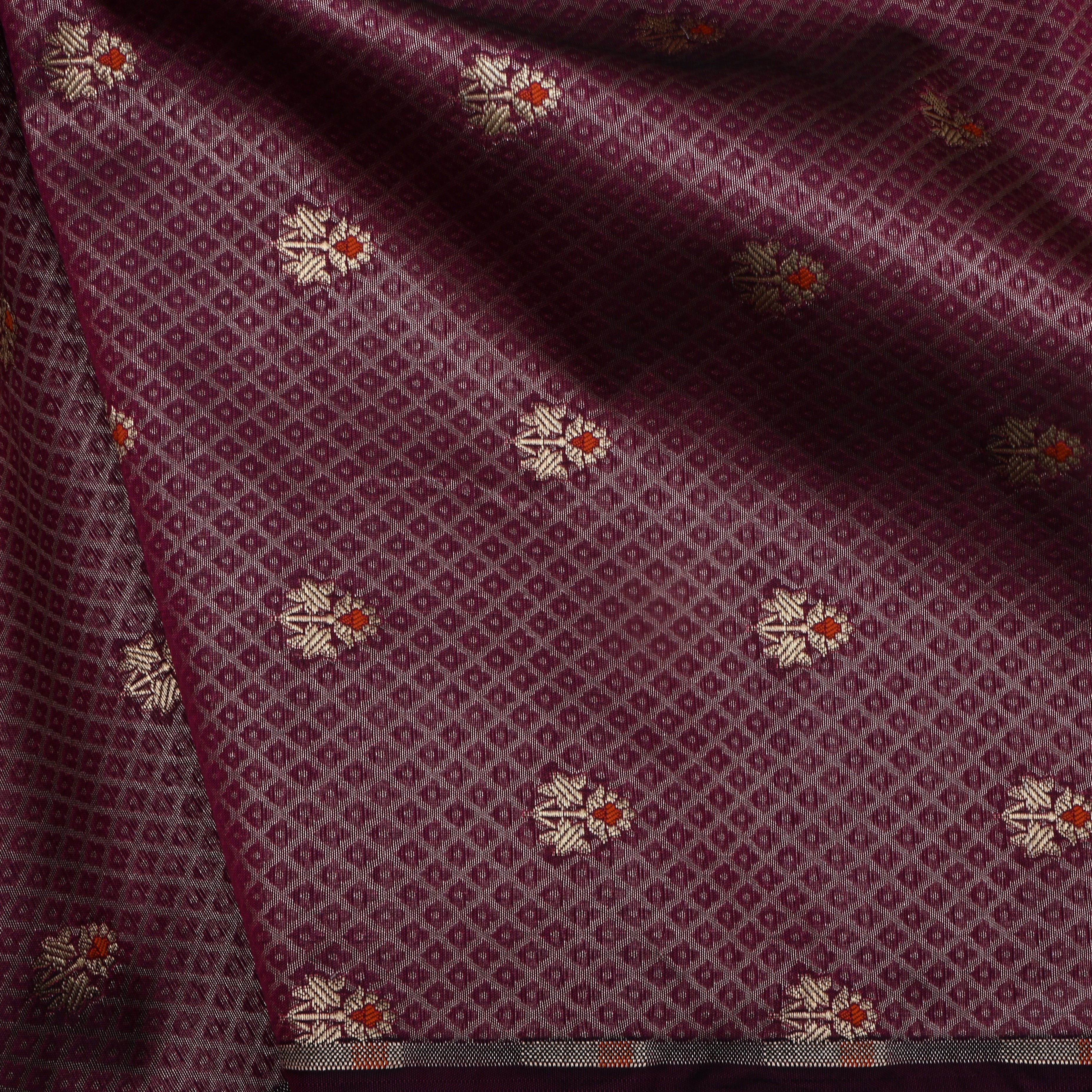 Plum Purple Banaras With Intricate Design