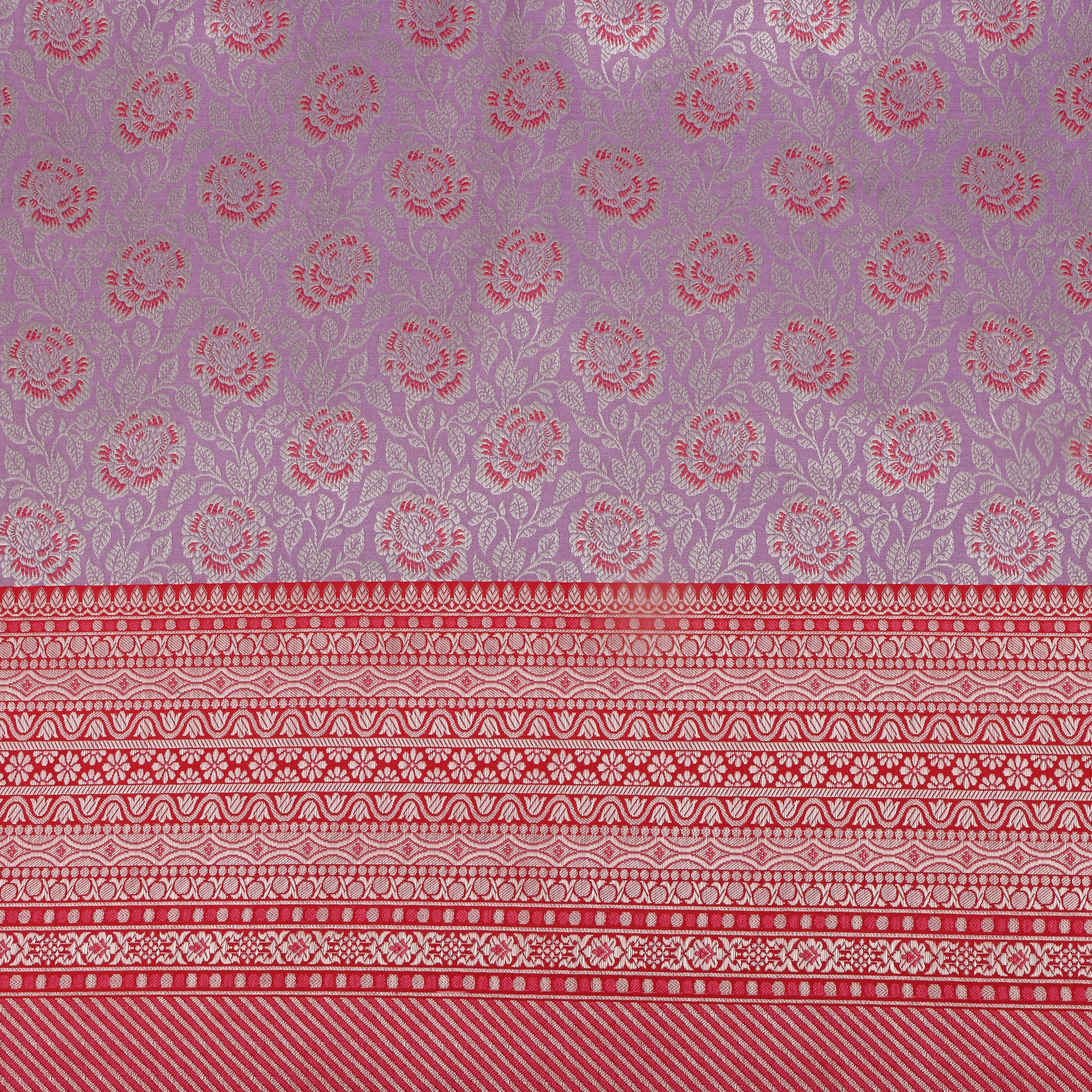 Lilac Banarasi Fabric With Contrast Border