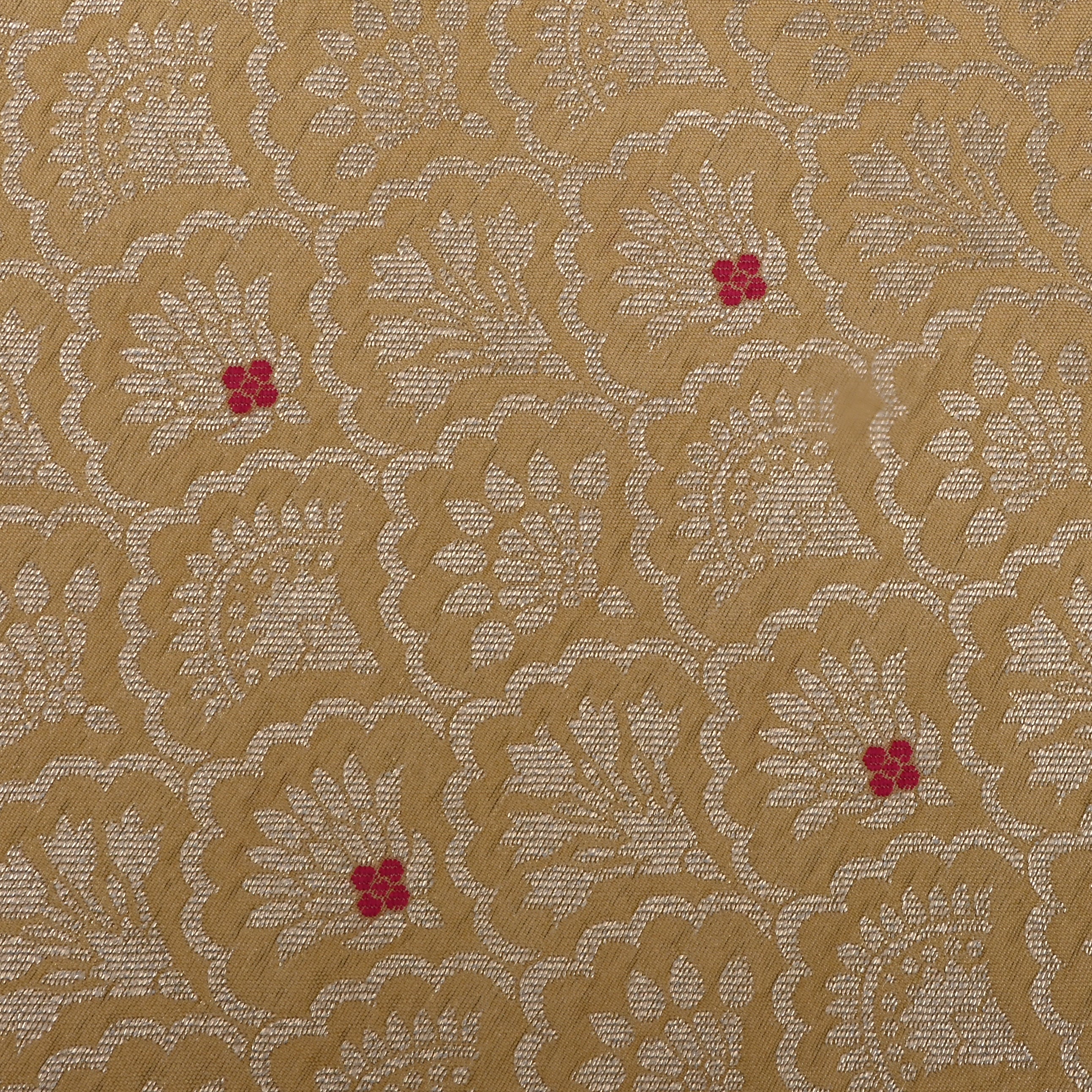 Mellow Yellow Banaras Fabric With Zari Weaving