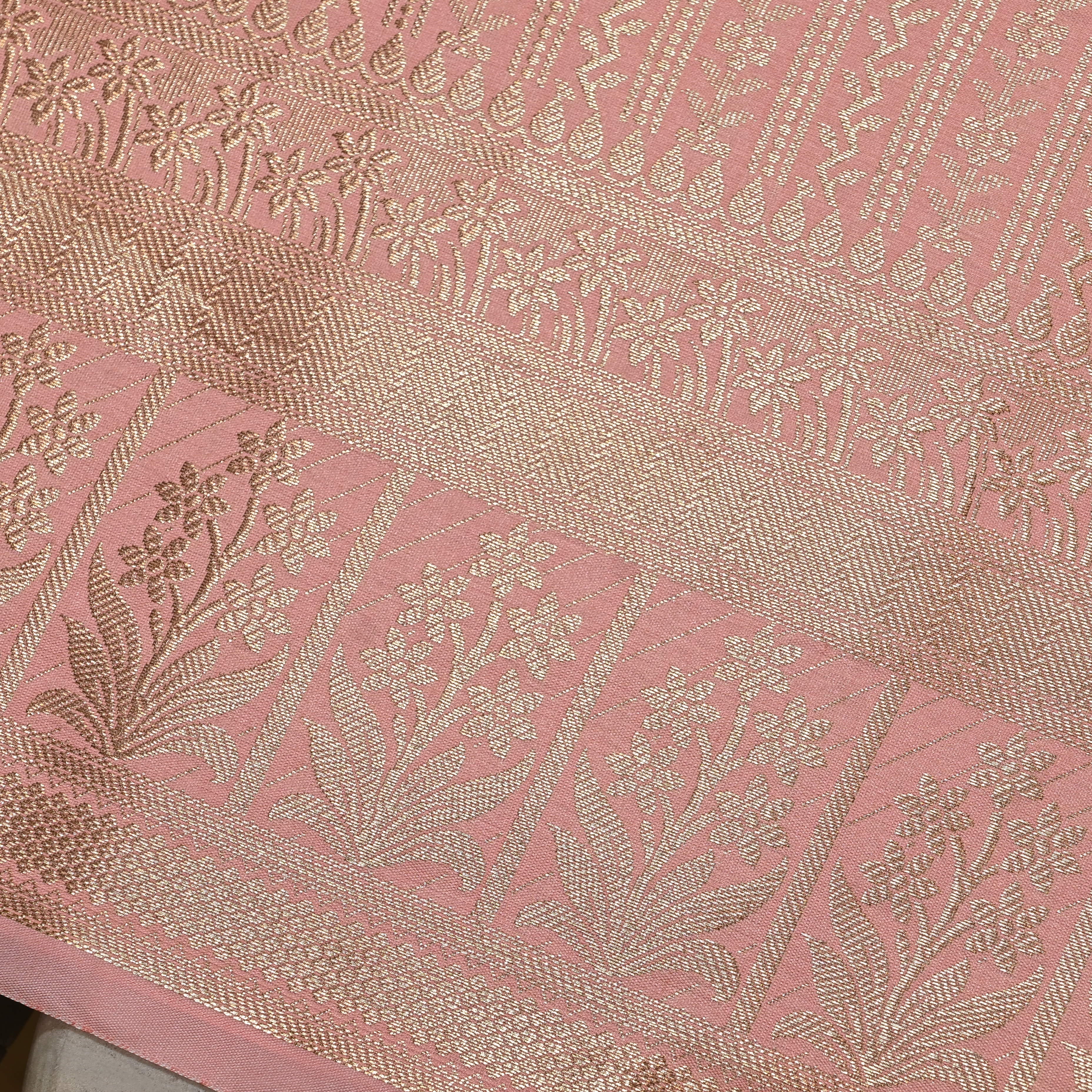 Soft Pink Jamawar Silk Fabric