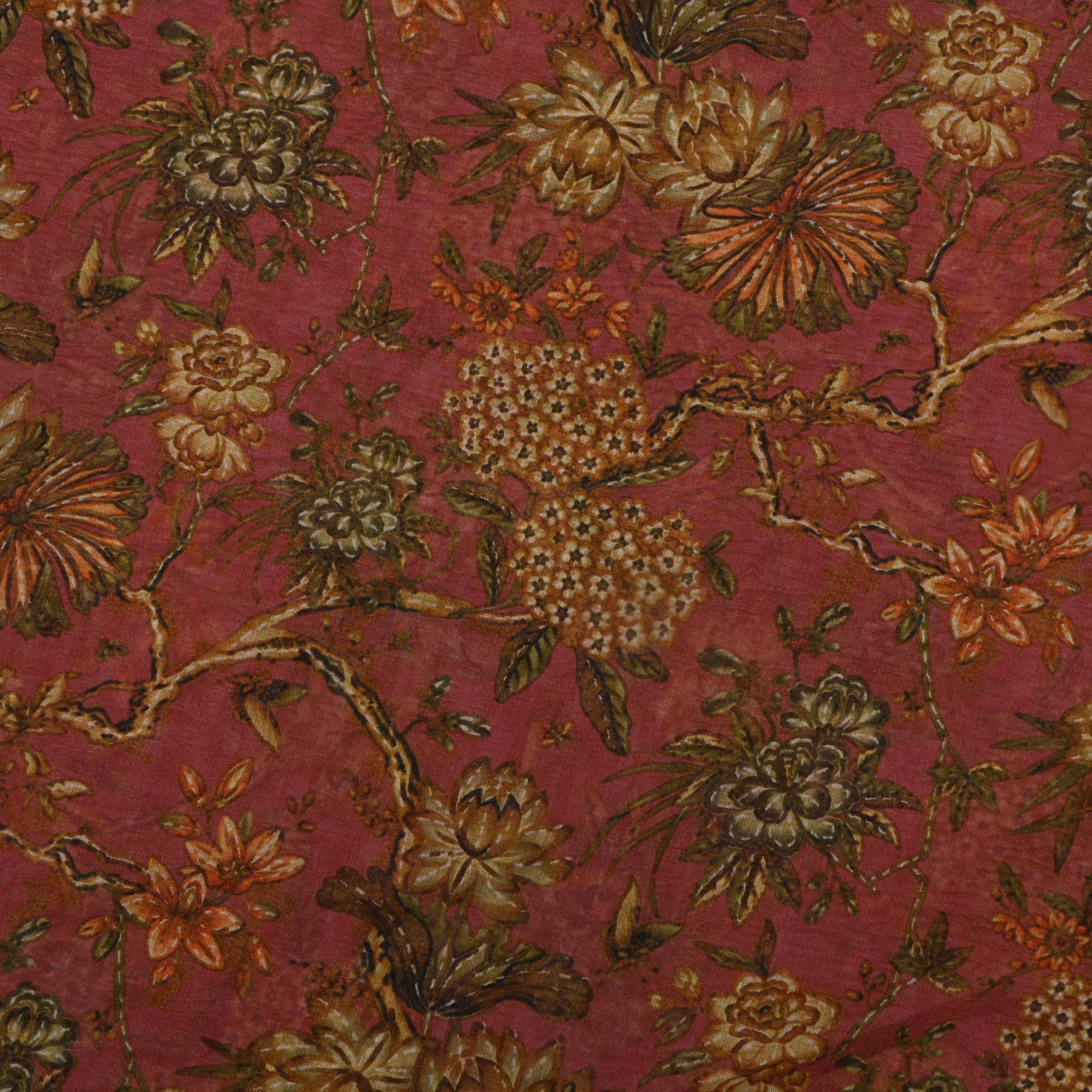 Dusty Pink Tissue Fabric With Digital Print