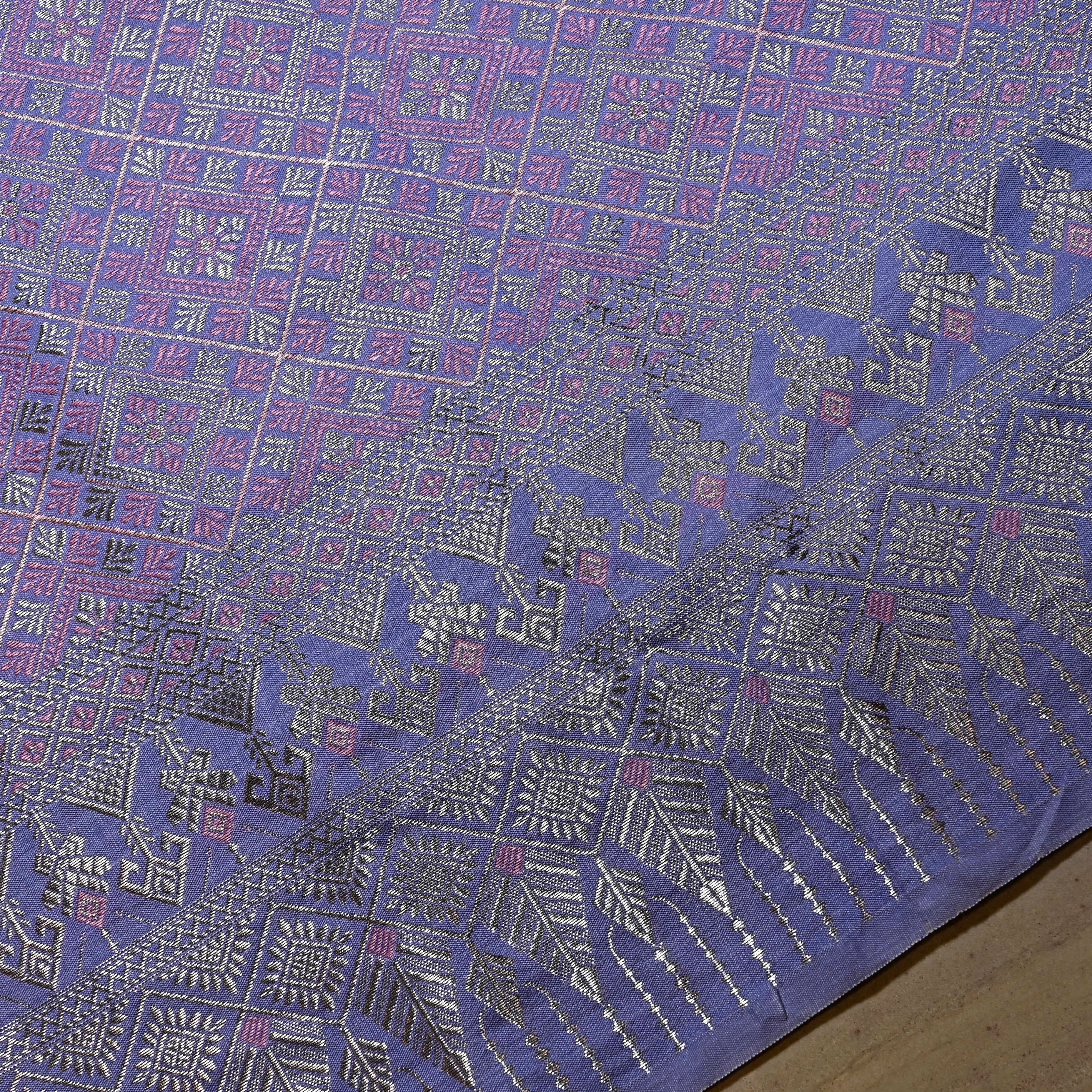 Lavender Jamawar Silk Fabric