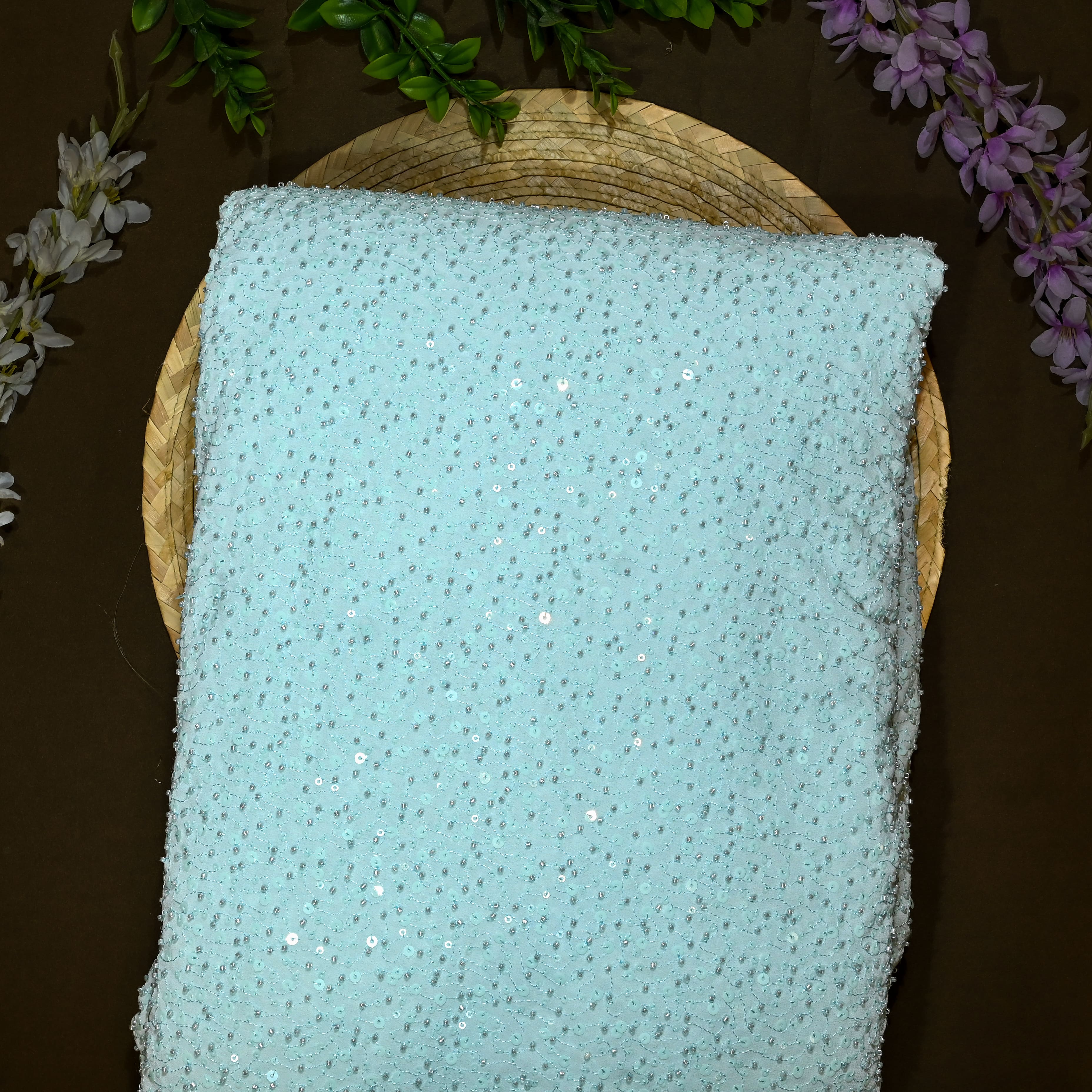 Powder Blue Georgette Fabric