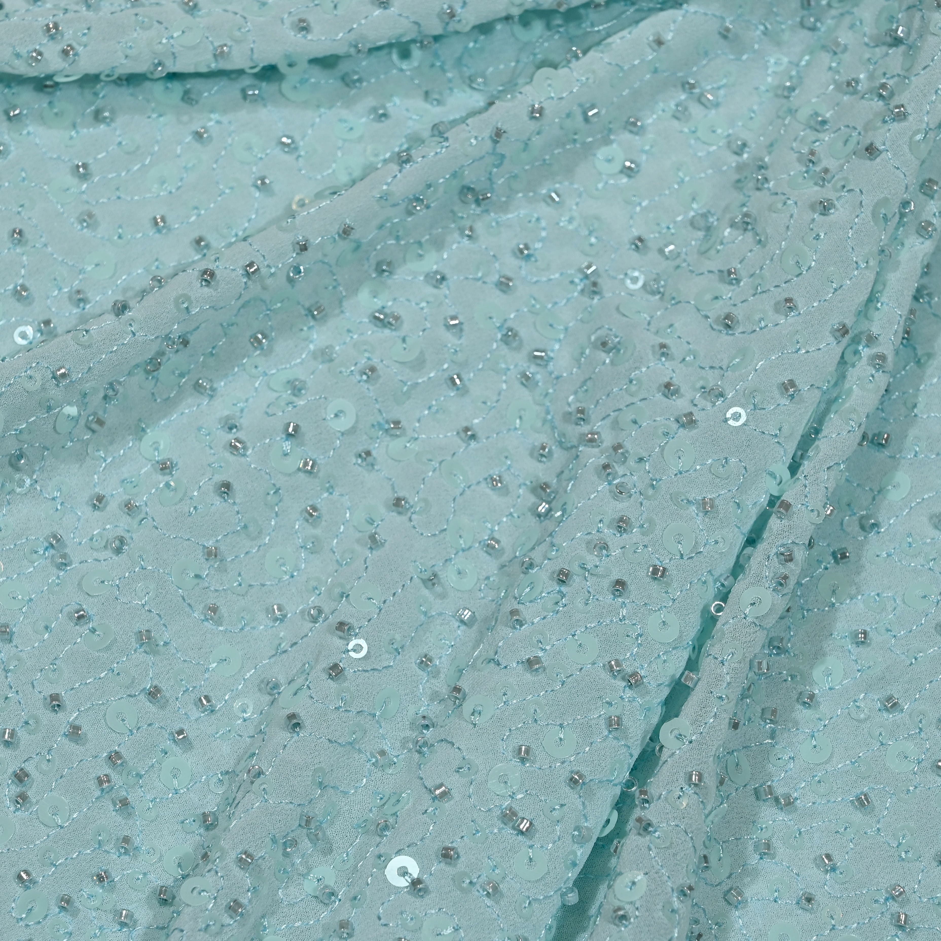 Powder Blue Georgette Fabric