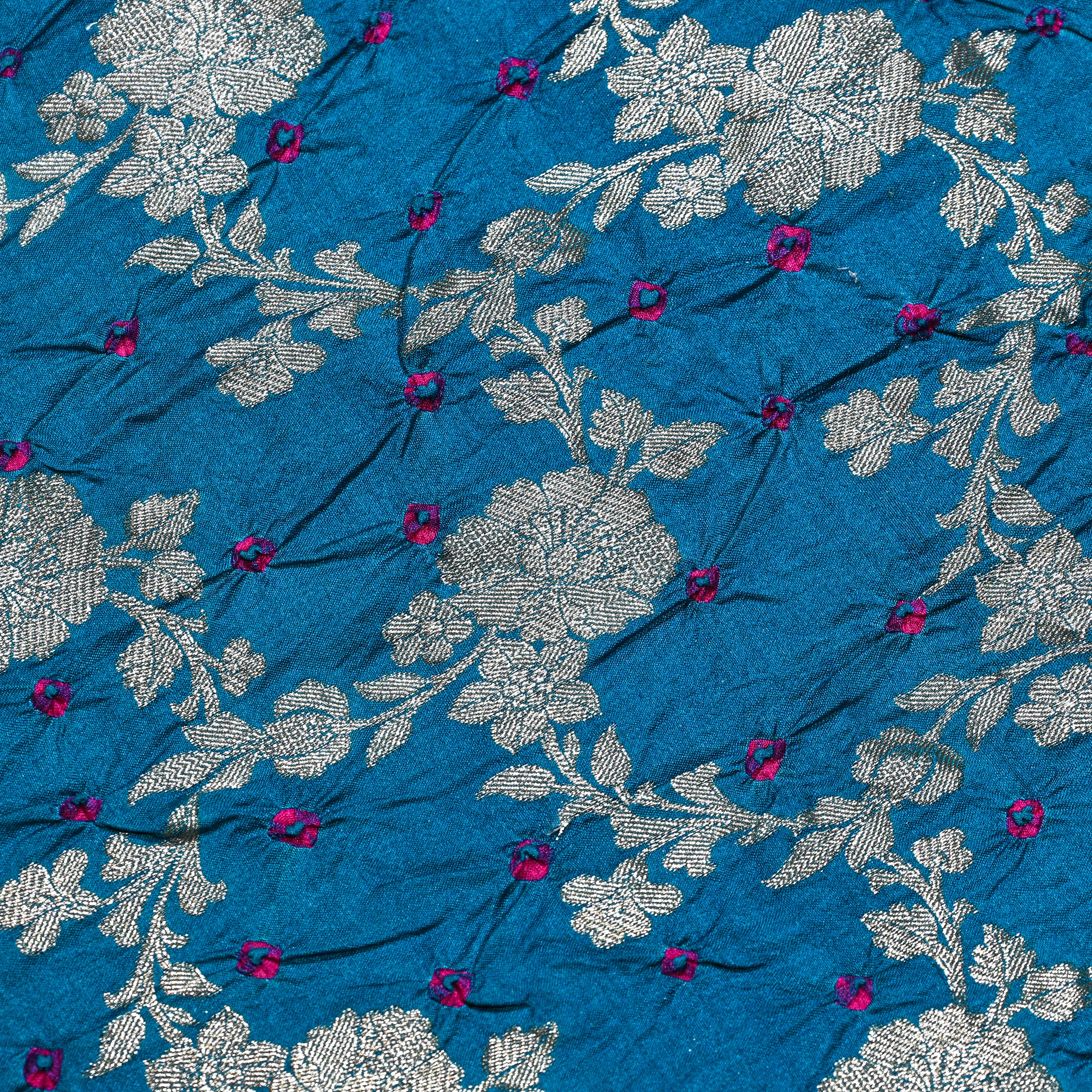 Tufts Blue Banarasi Bandhani Fabrics
