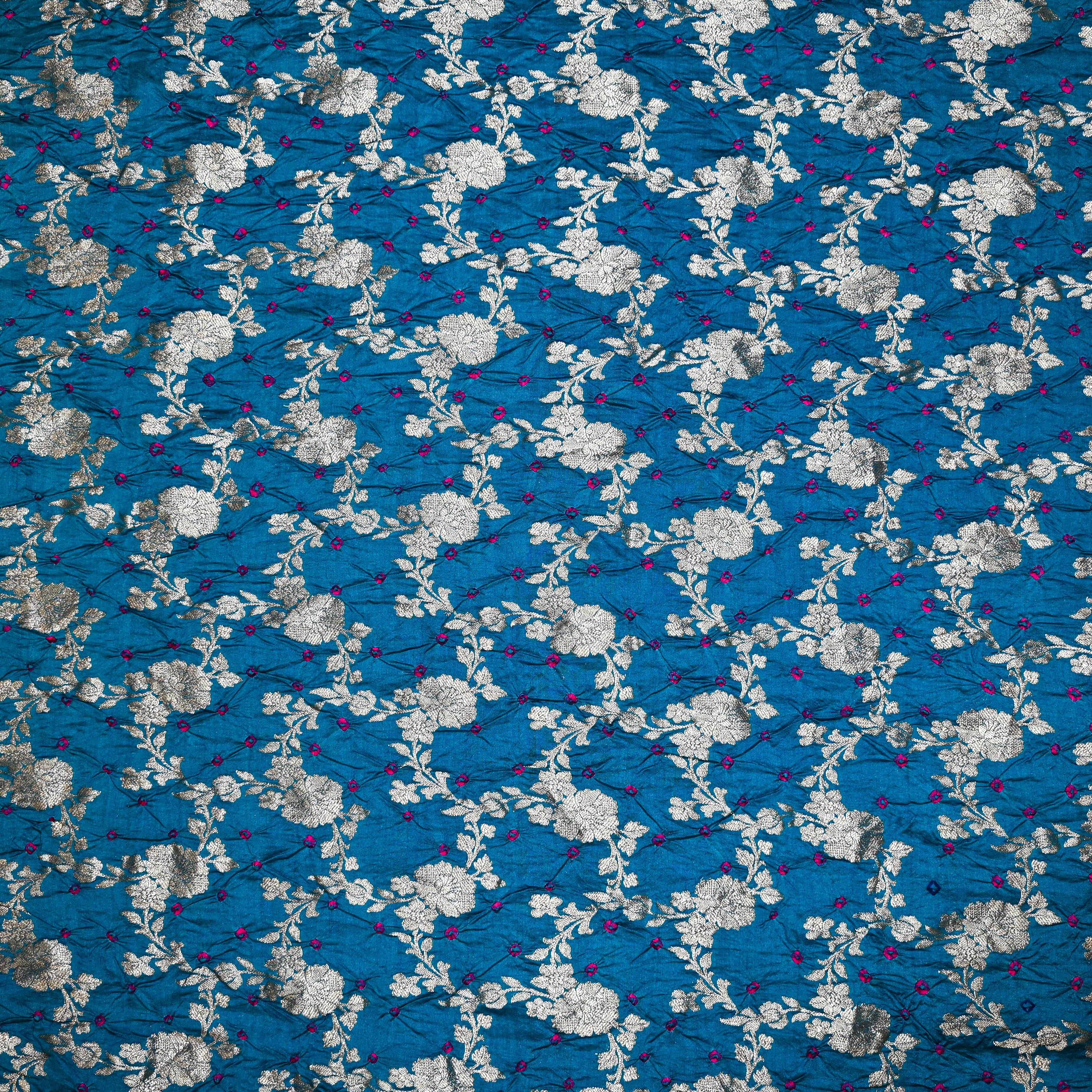 Tufts Blue Banarasi Bandhani Fabrics