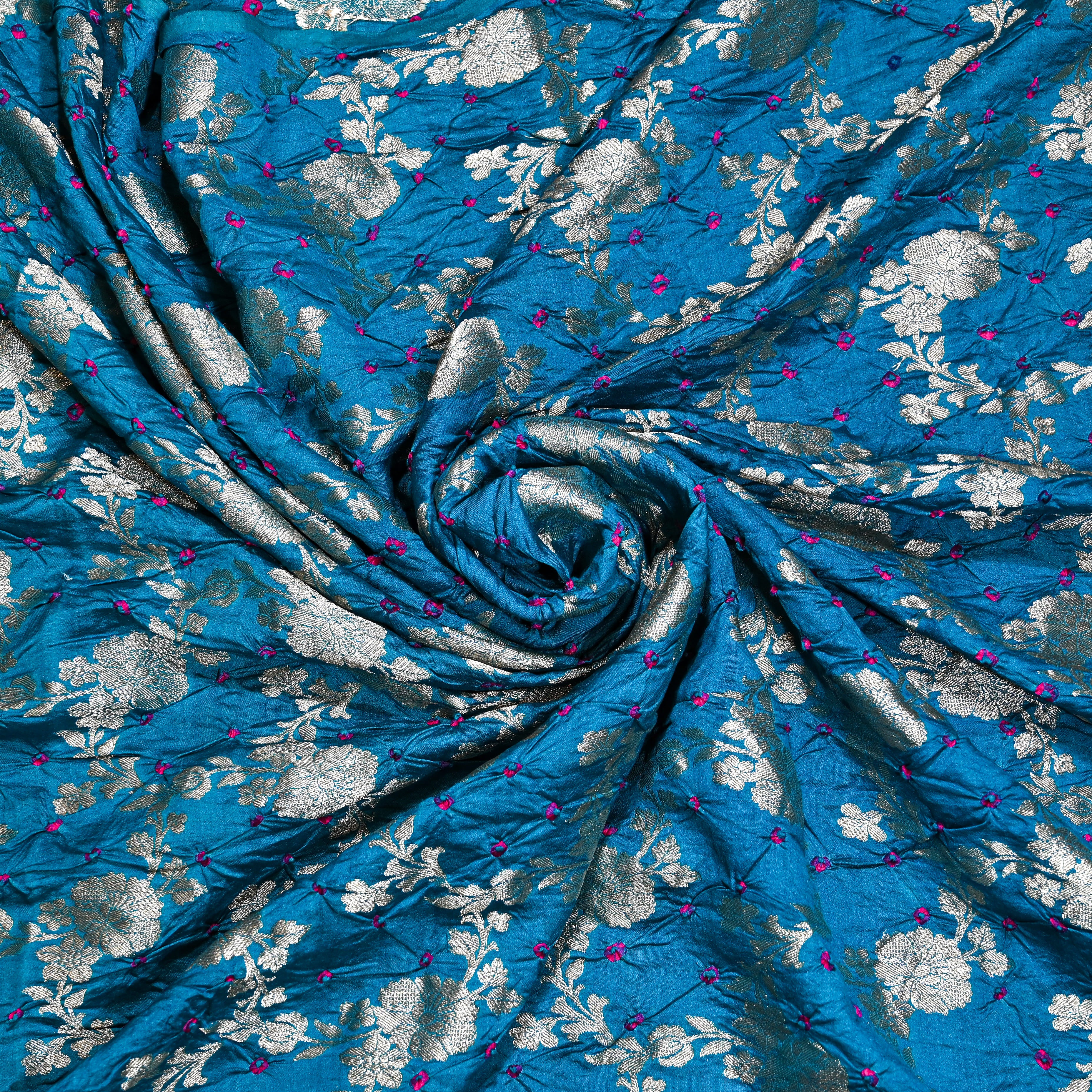 Tufts Blue Banarasi Bandhani Fabrics