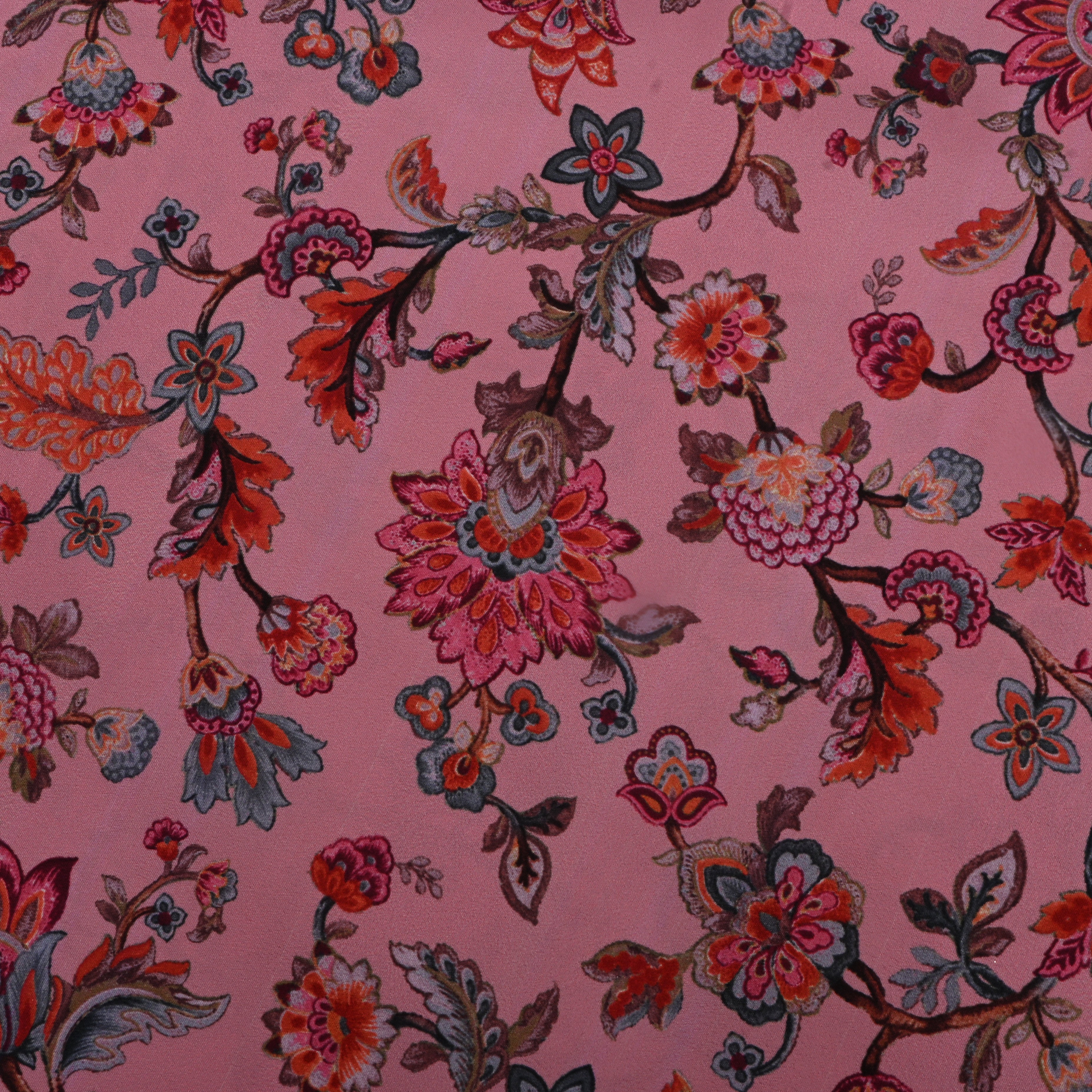 Pastel Pink Silk Printed Fabric