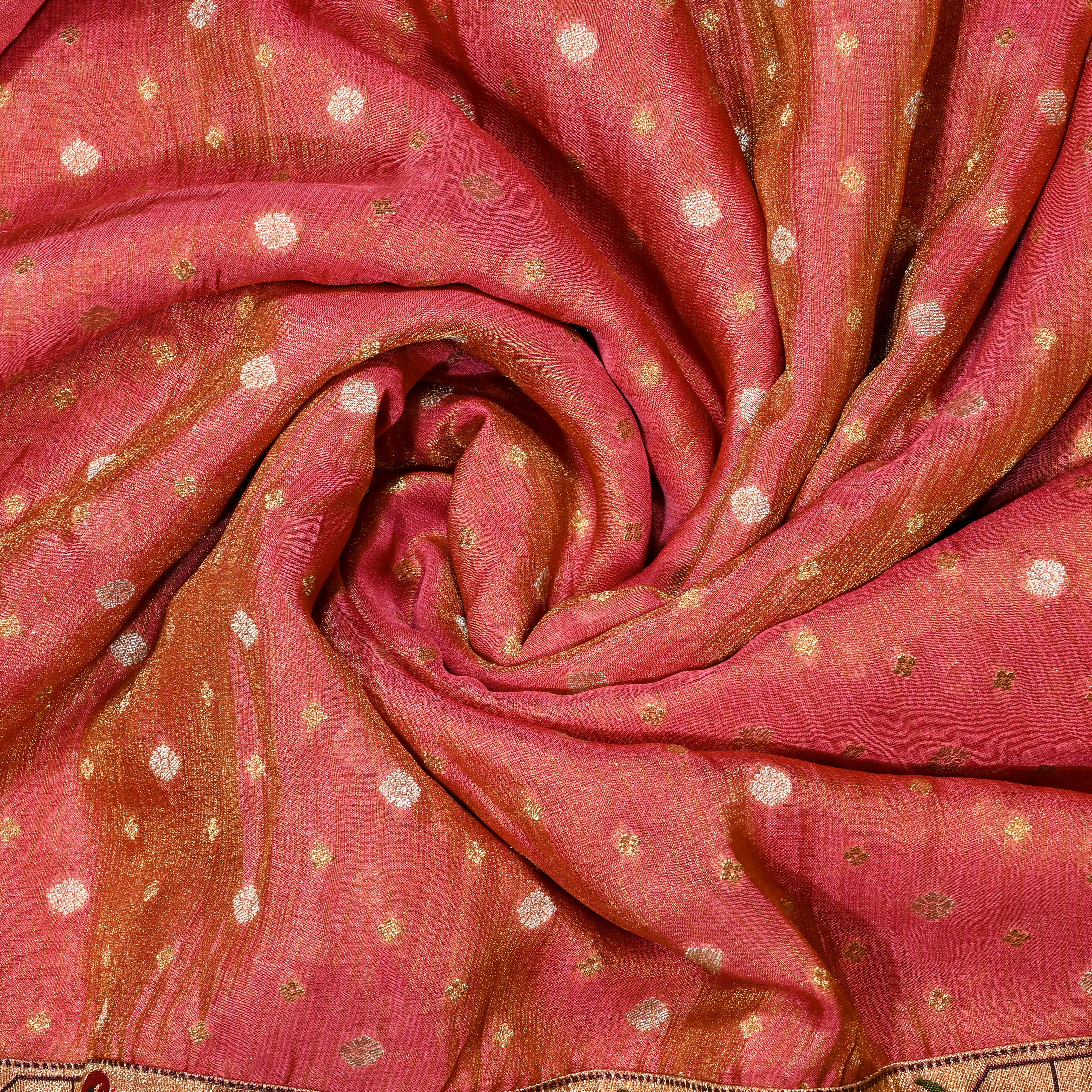 Peachy Pink Tissue Fabric