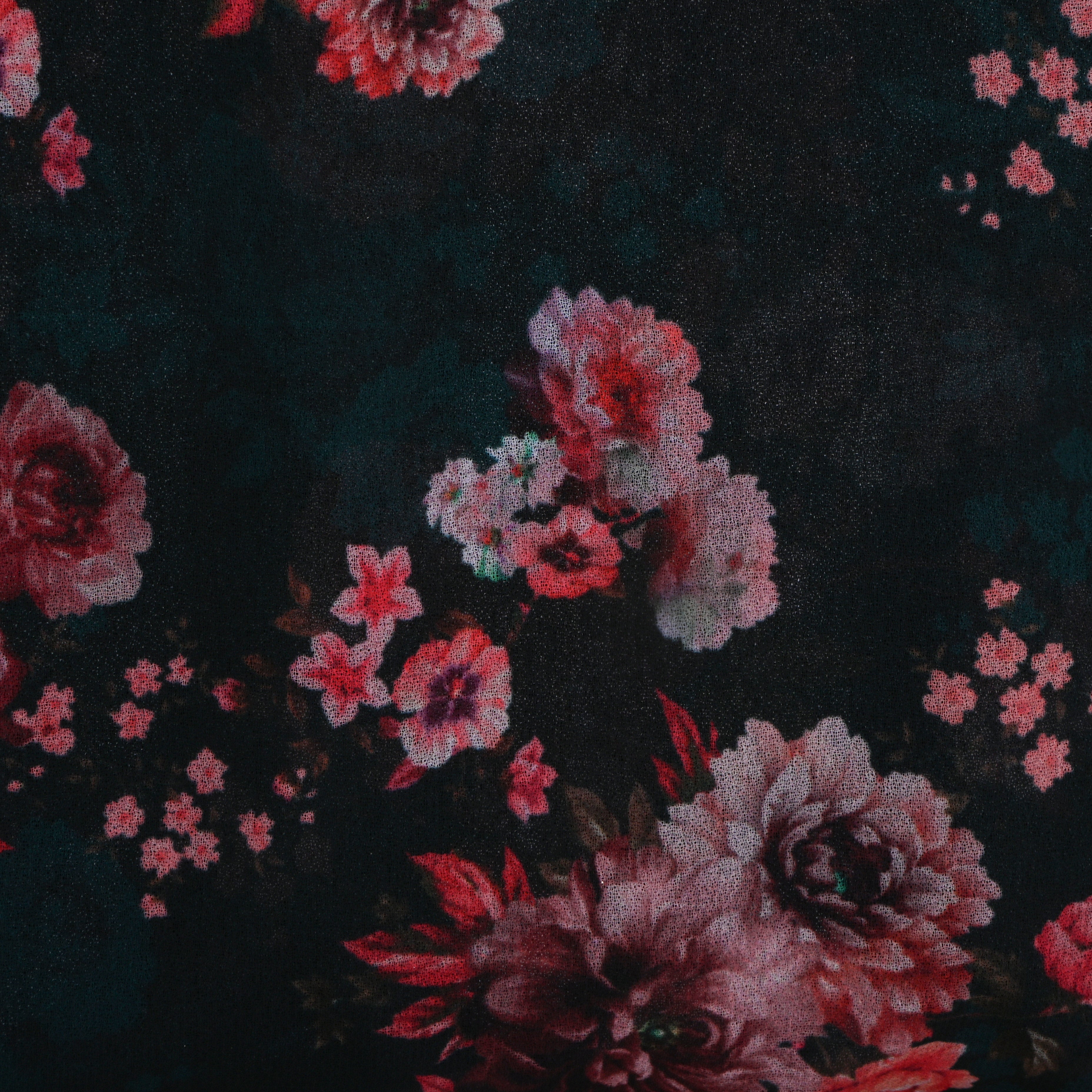 Forest Green Silk Printed Fabric