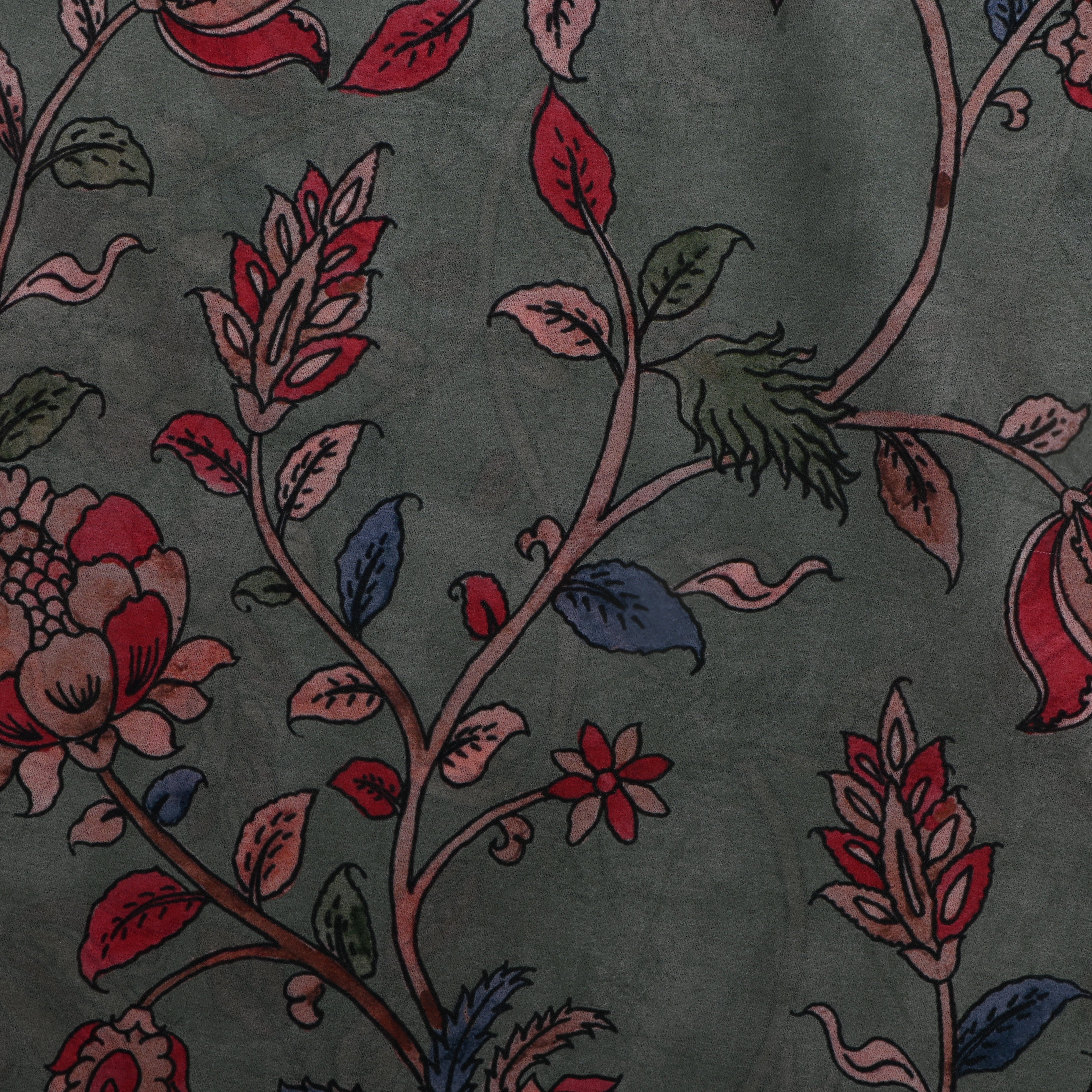 Pastel Green Silk Printed Fabric