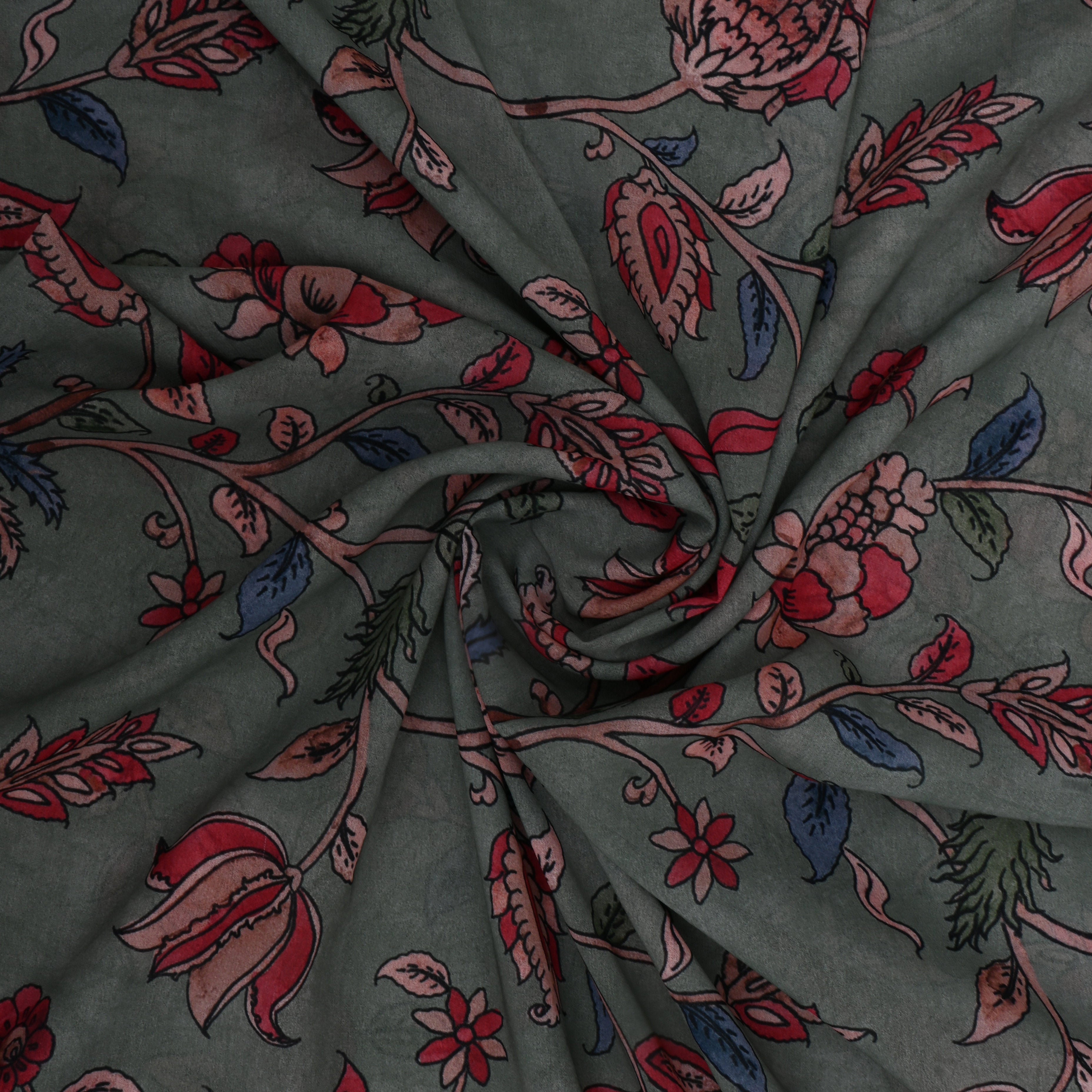 Pastel Green Silk Printed Fabric