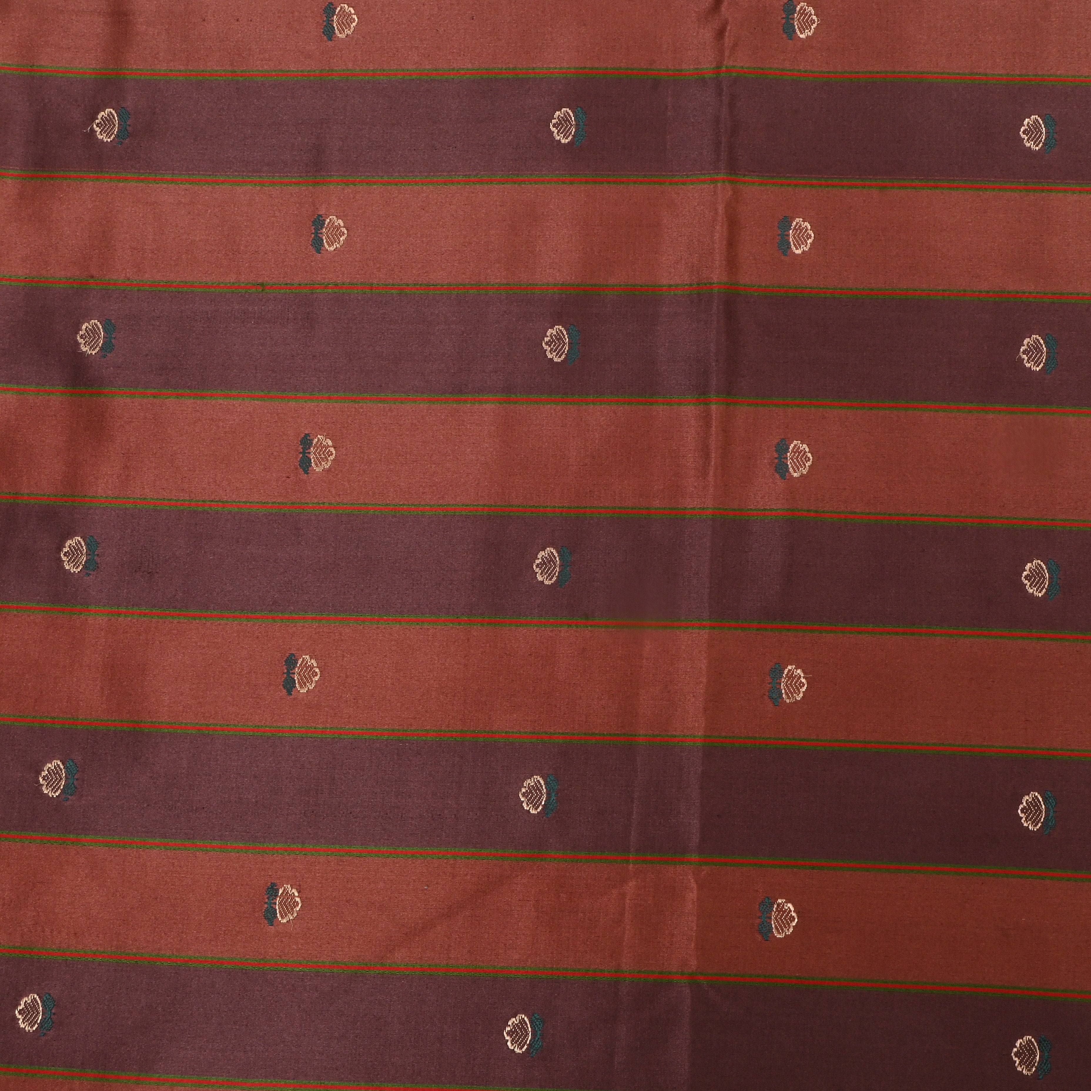 Brown Shaded Jamawar Satin Fabric With Stripes