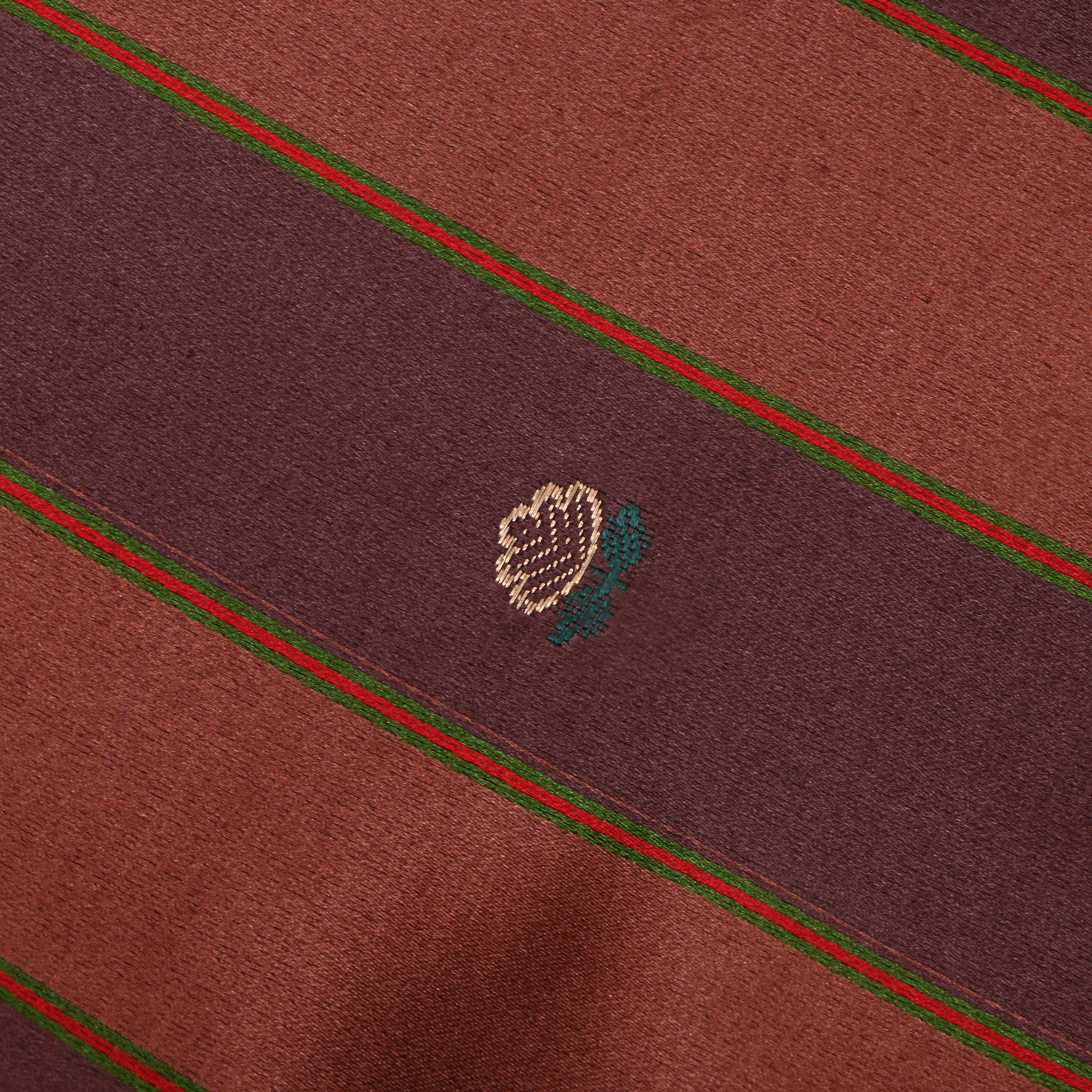 Brown Shaded Jamawar Satin Fabric With Stripes