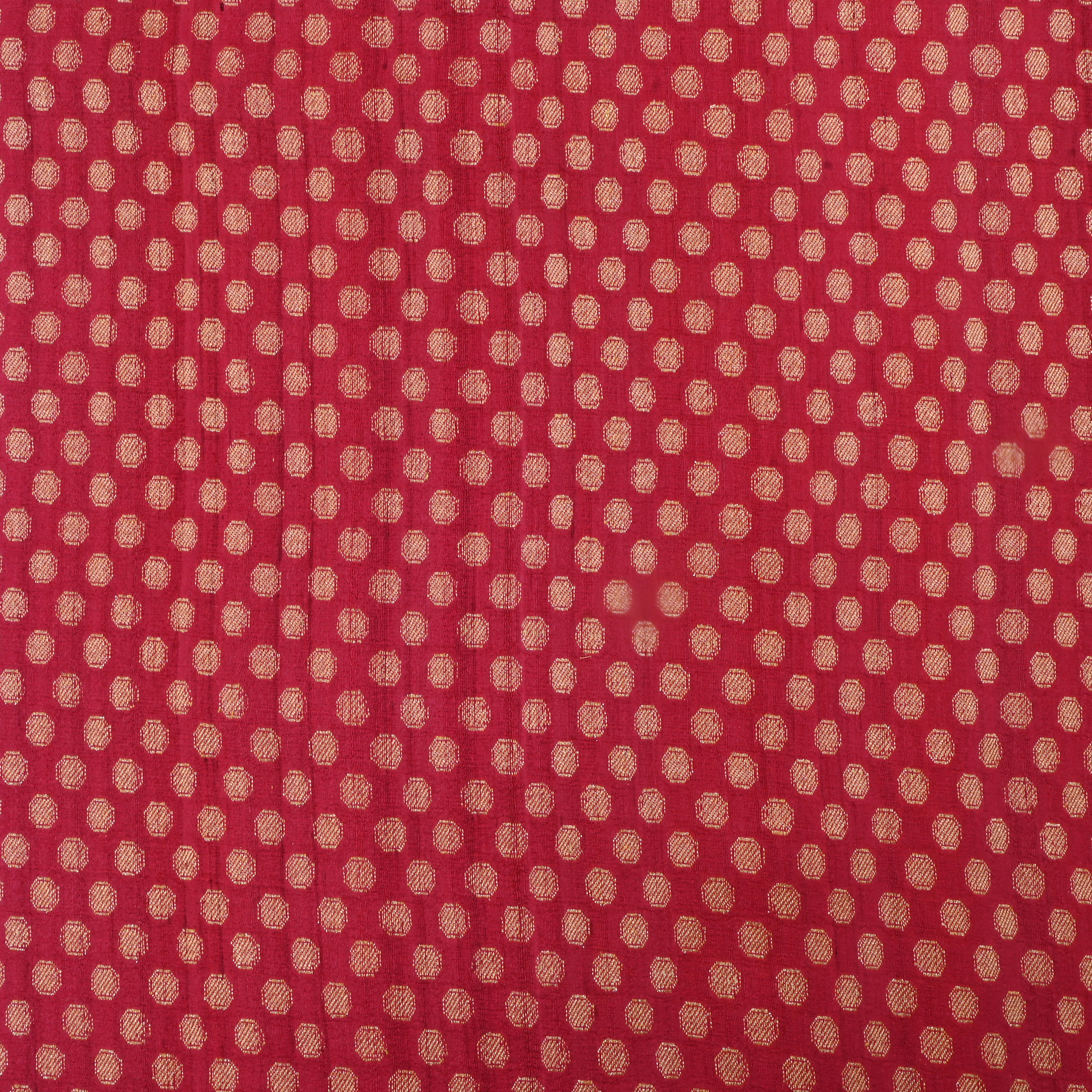Red Tussar Fabric With Pattern