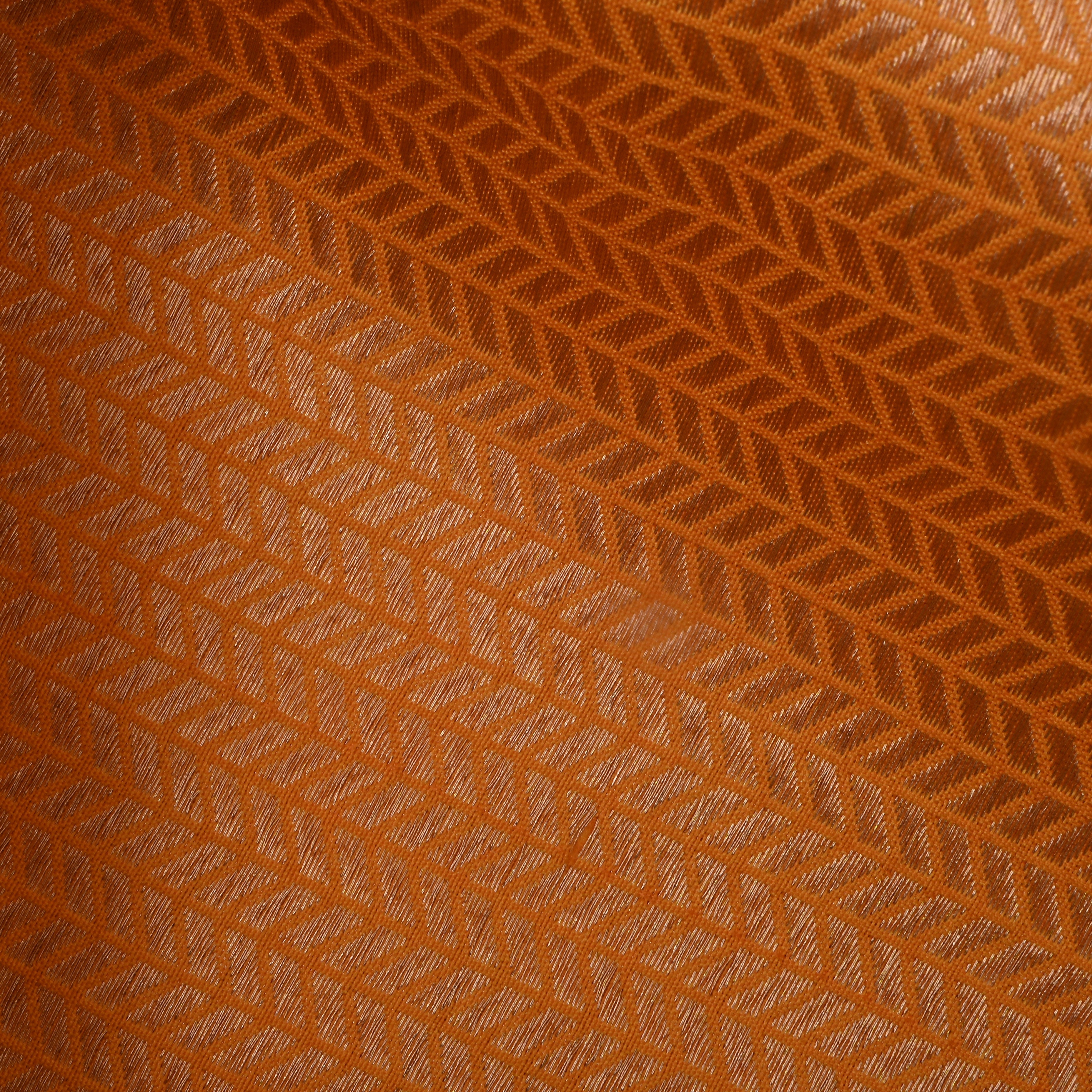 Orange Jamawar Silk Fabric With Intricate Design