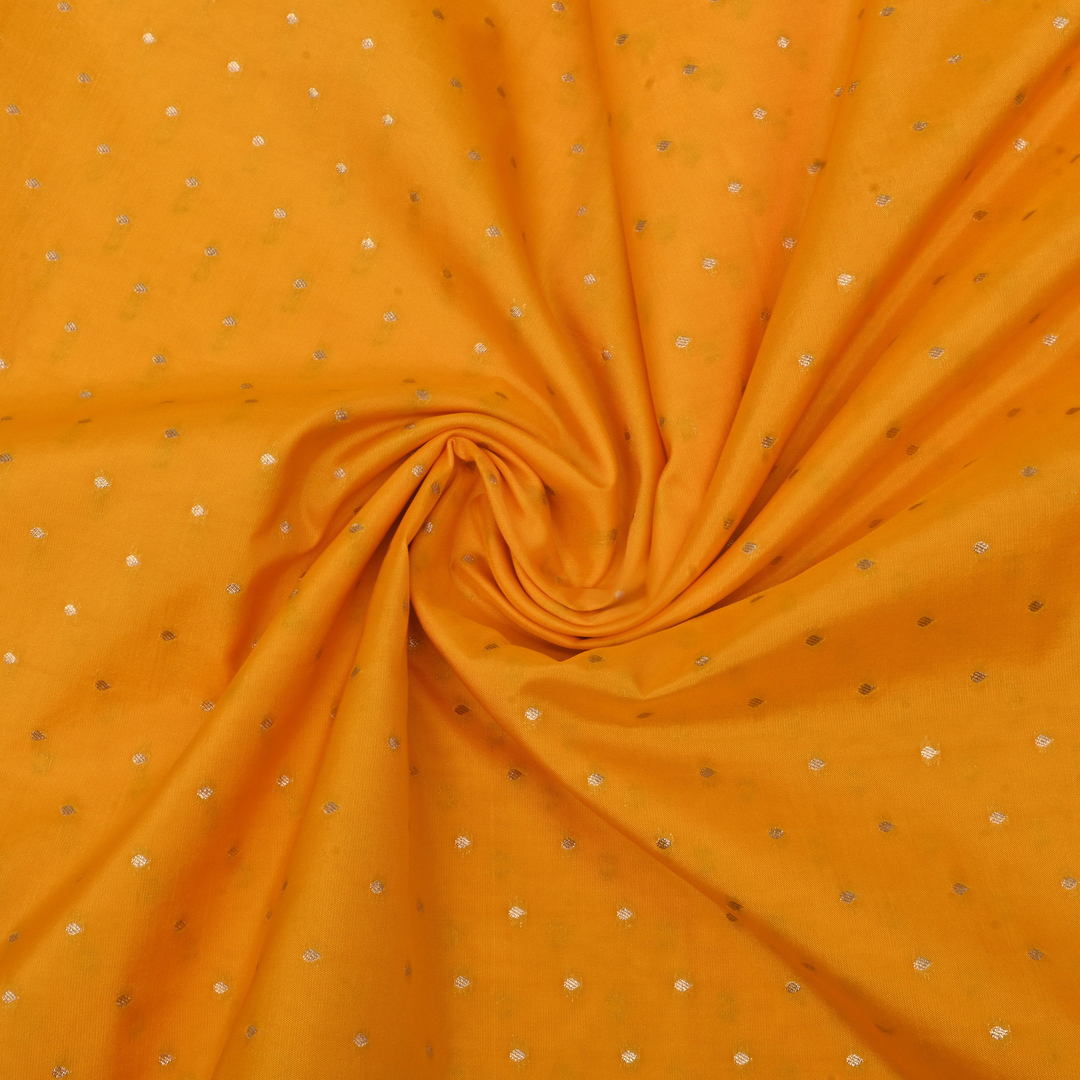 Carrot Orange Jamawar Silk Fabric With Butti'S
