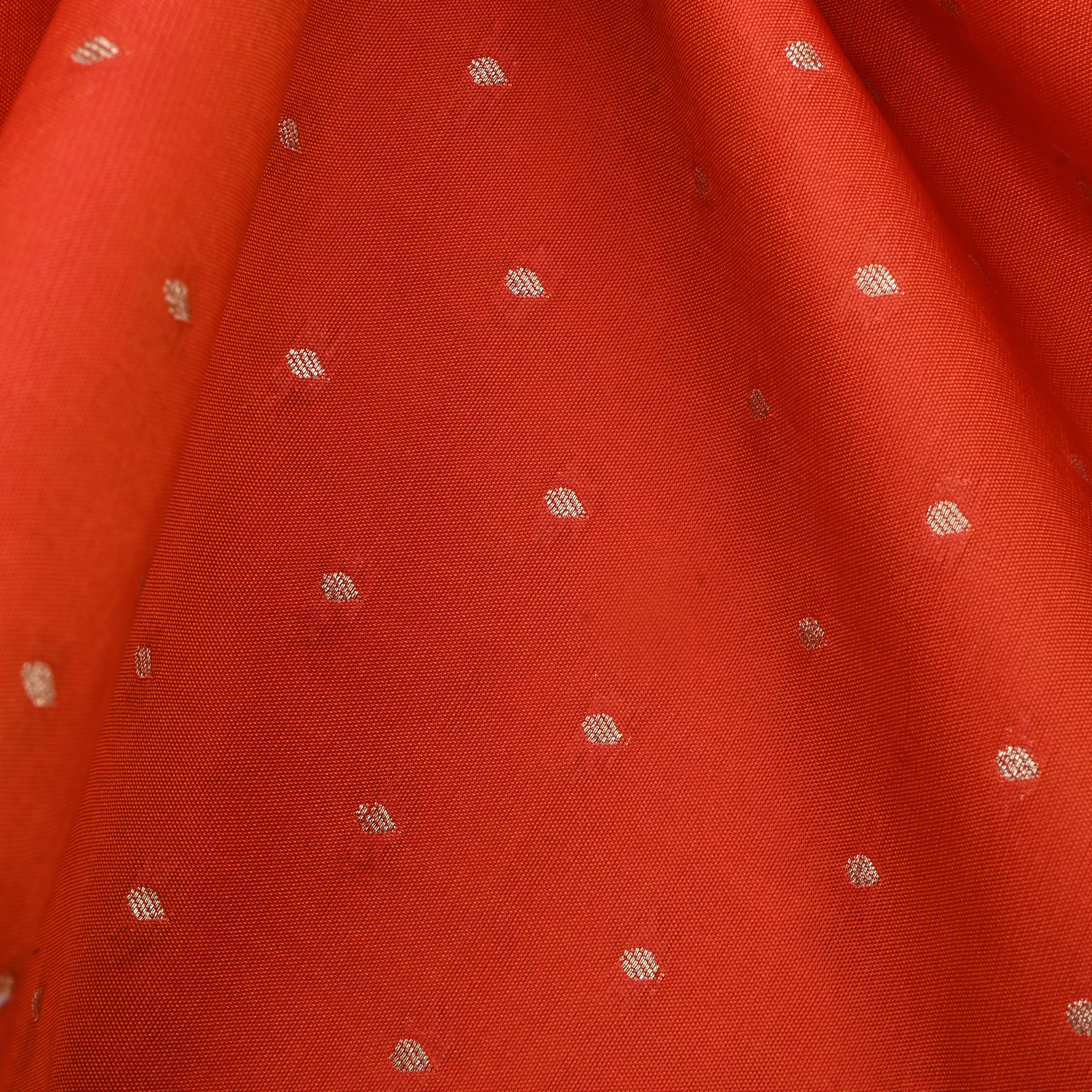 Carmine Pink Jamawar Silk Fabric With Butti'S