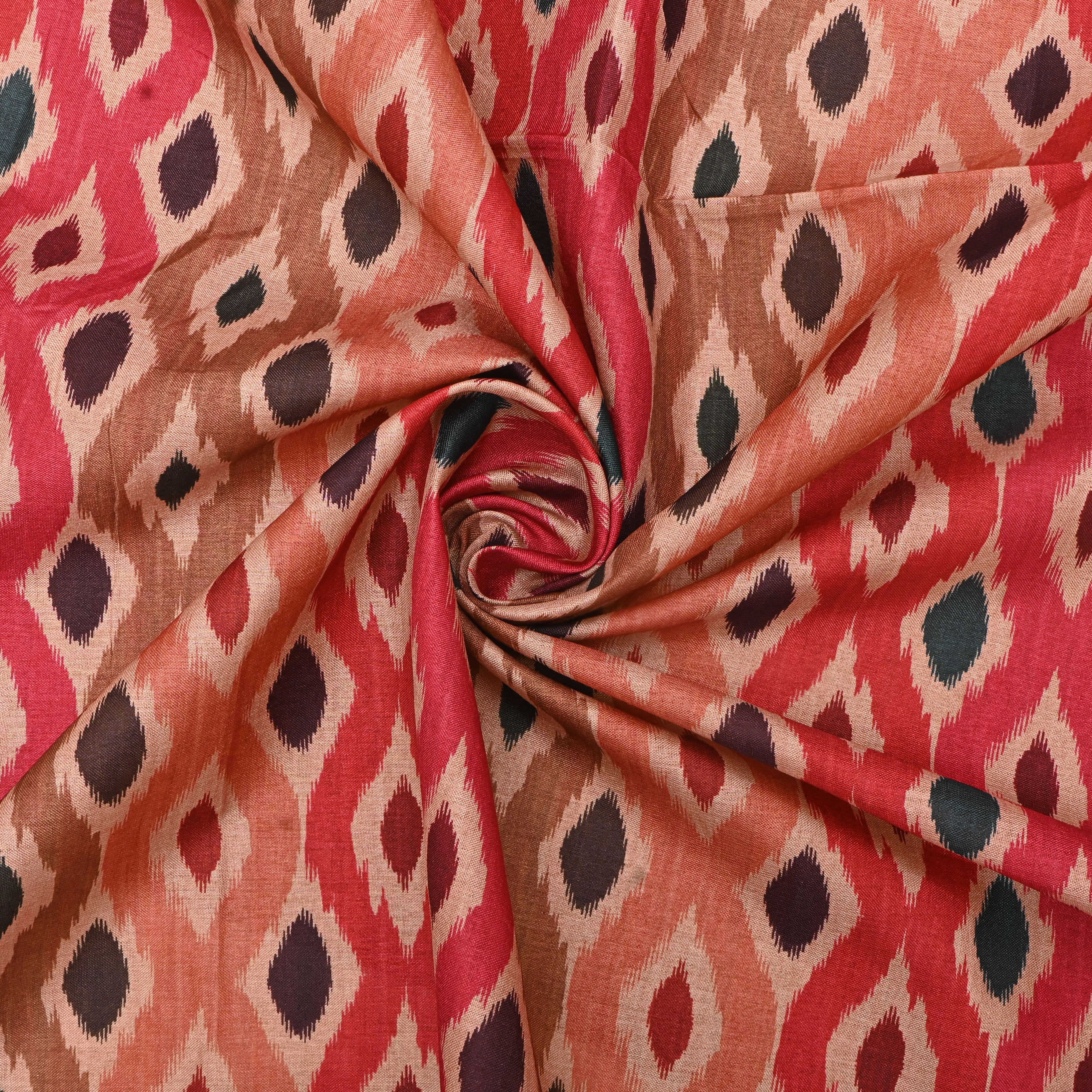 Multi-Color Tussar Fabric With Digital Prints