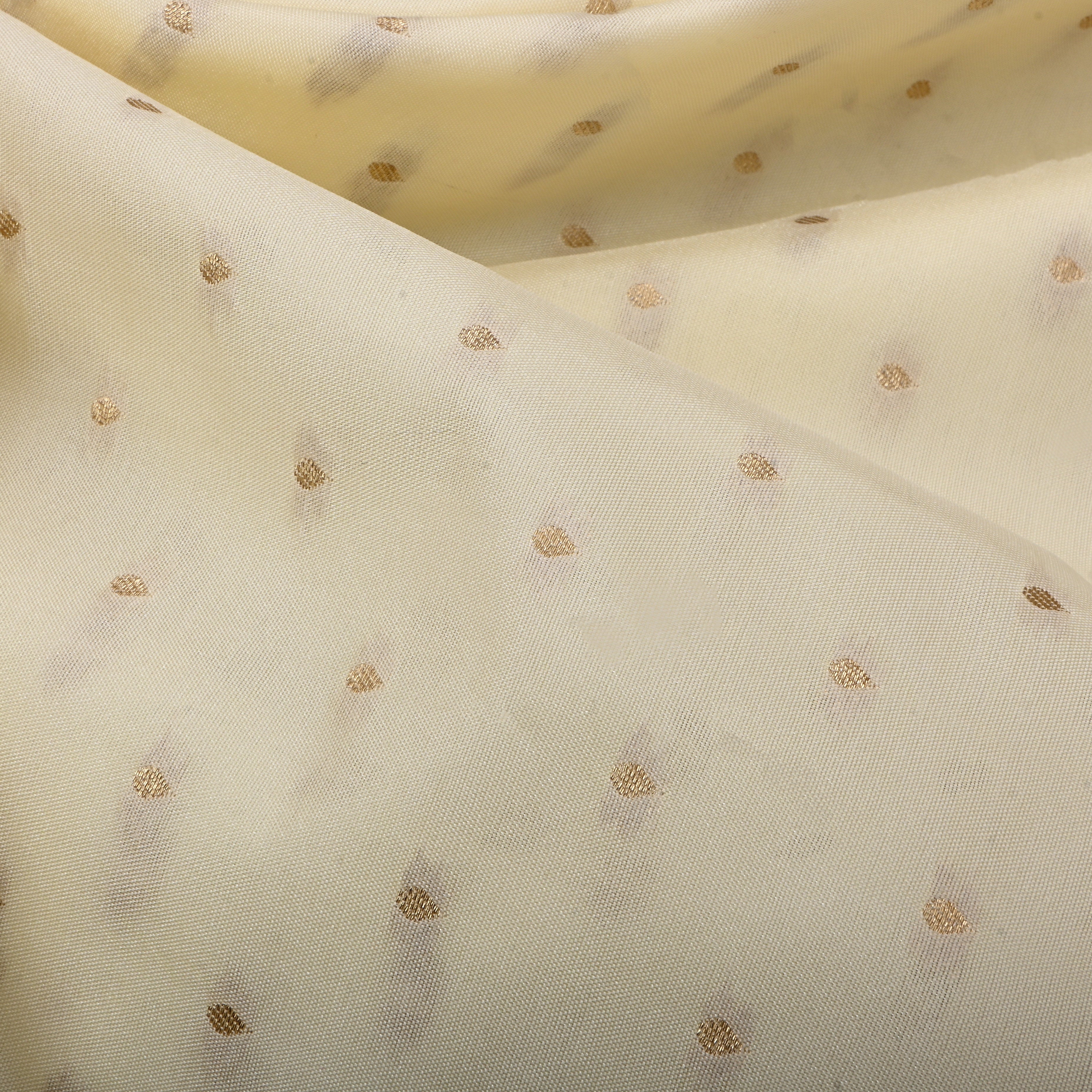 Off-White Jamawar Silk Fabric With Butti'S