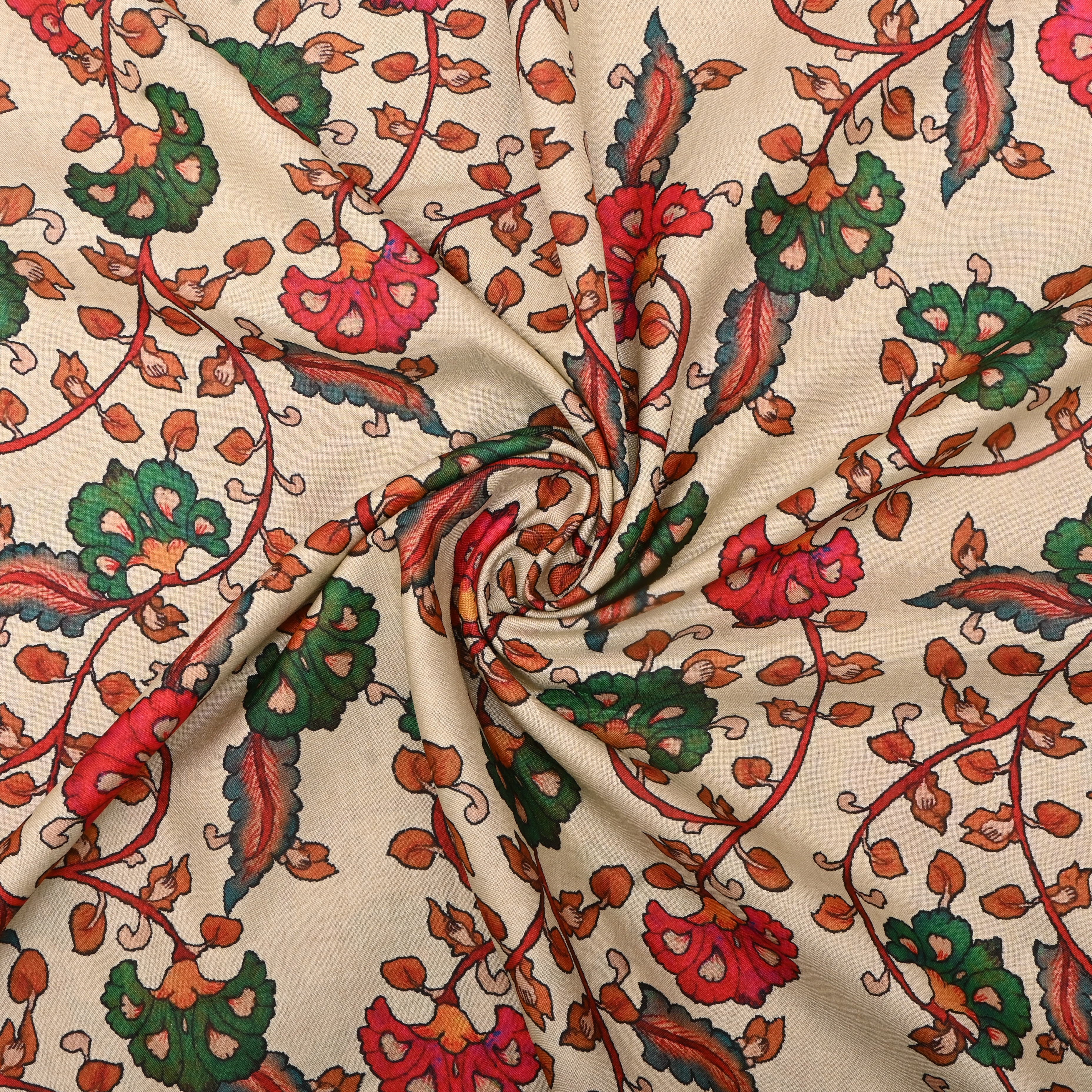 Cosmic Latte Tissue Fabric With Printed Design