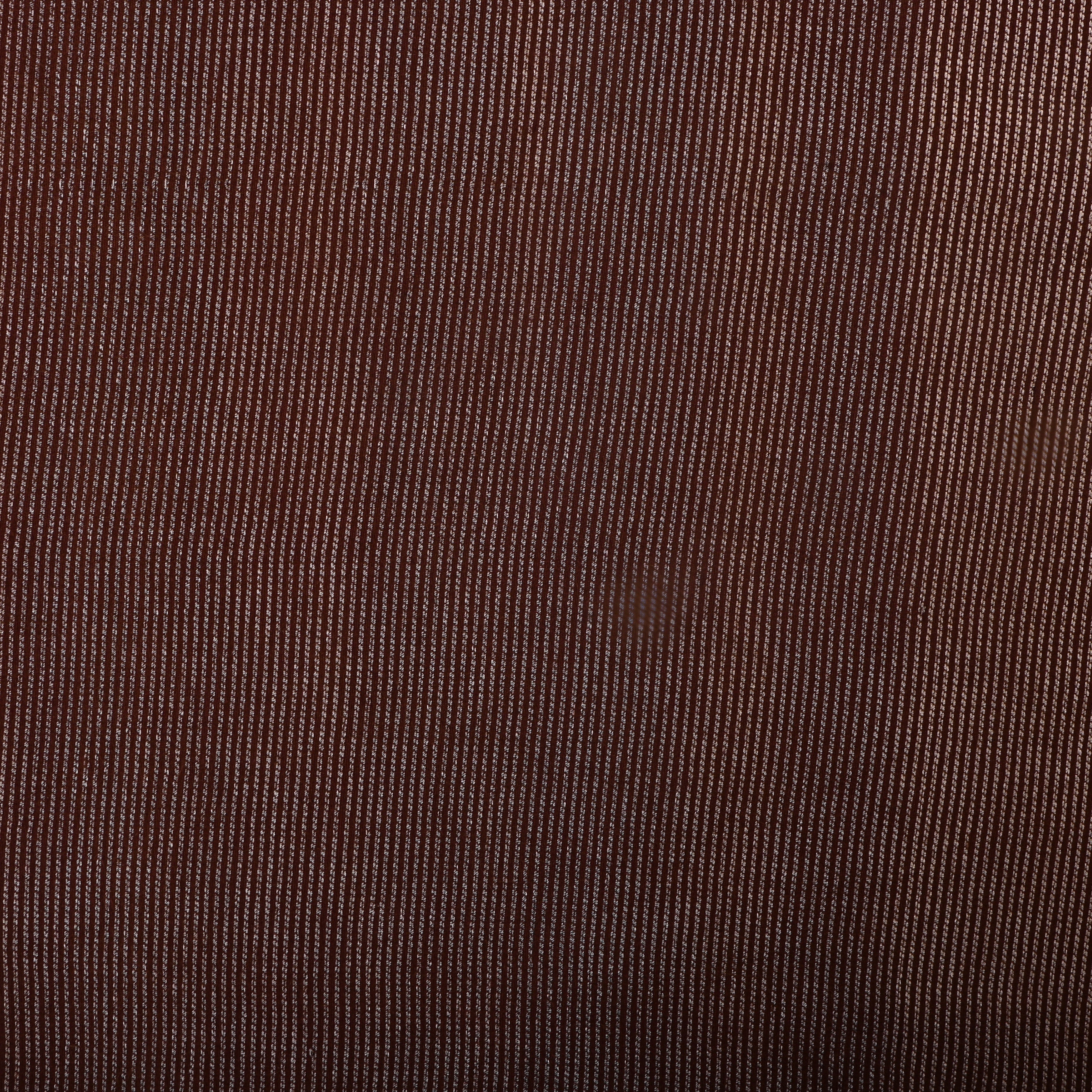 Dark Brown Jamawar Tussar Solid Fabric