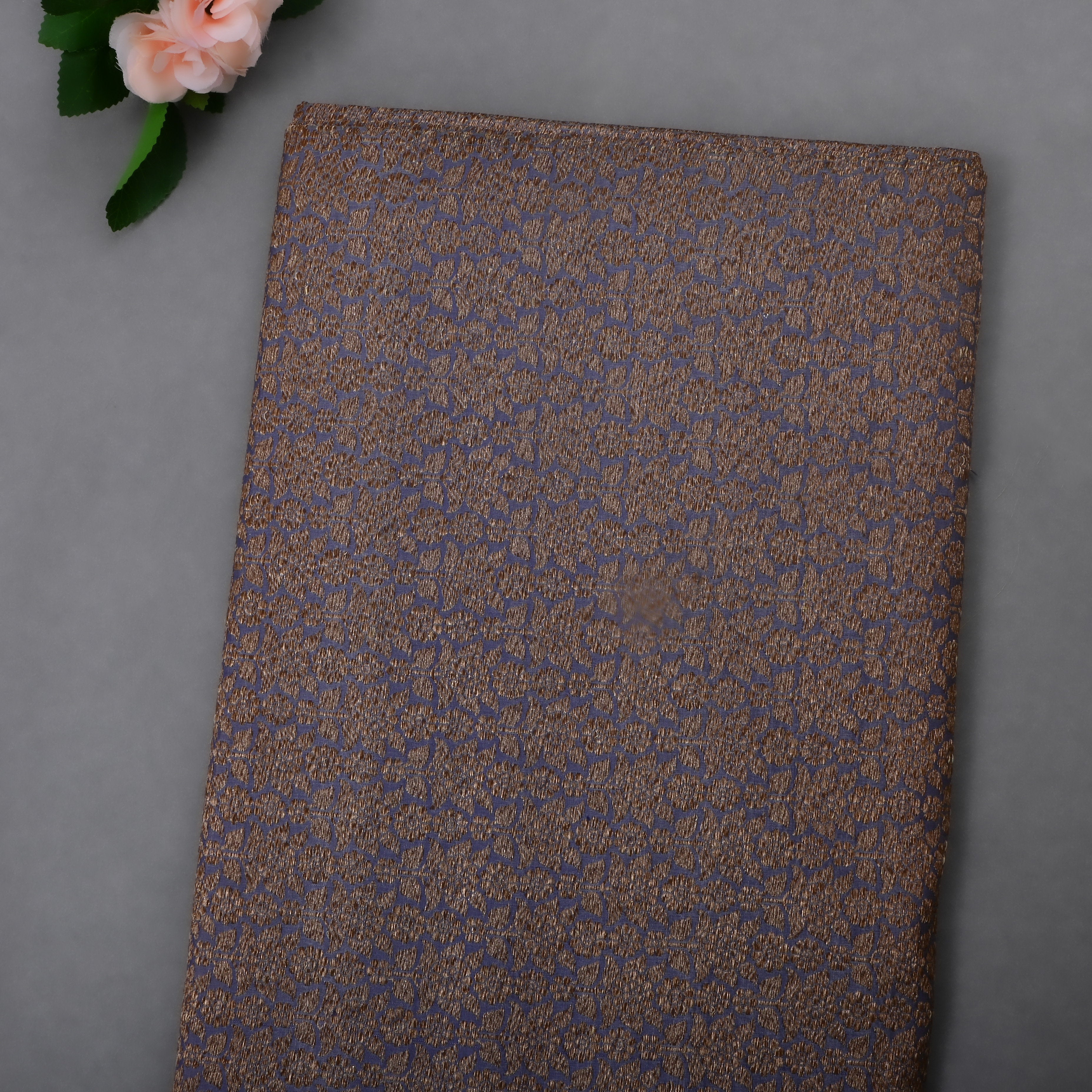 Mulled Wine Jamawar Silk Fabric With Brocades