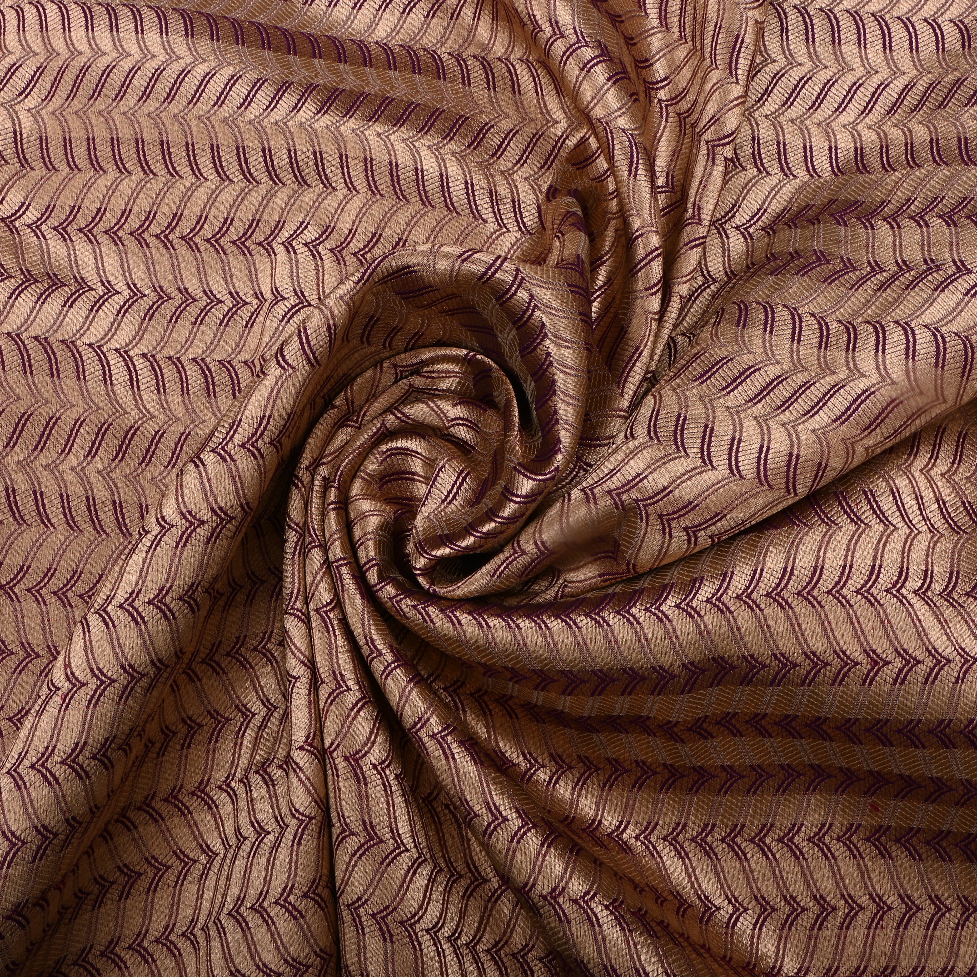 Purple Jamawar Silk Fabric With Woven Pattern