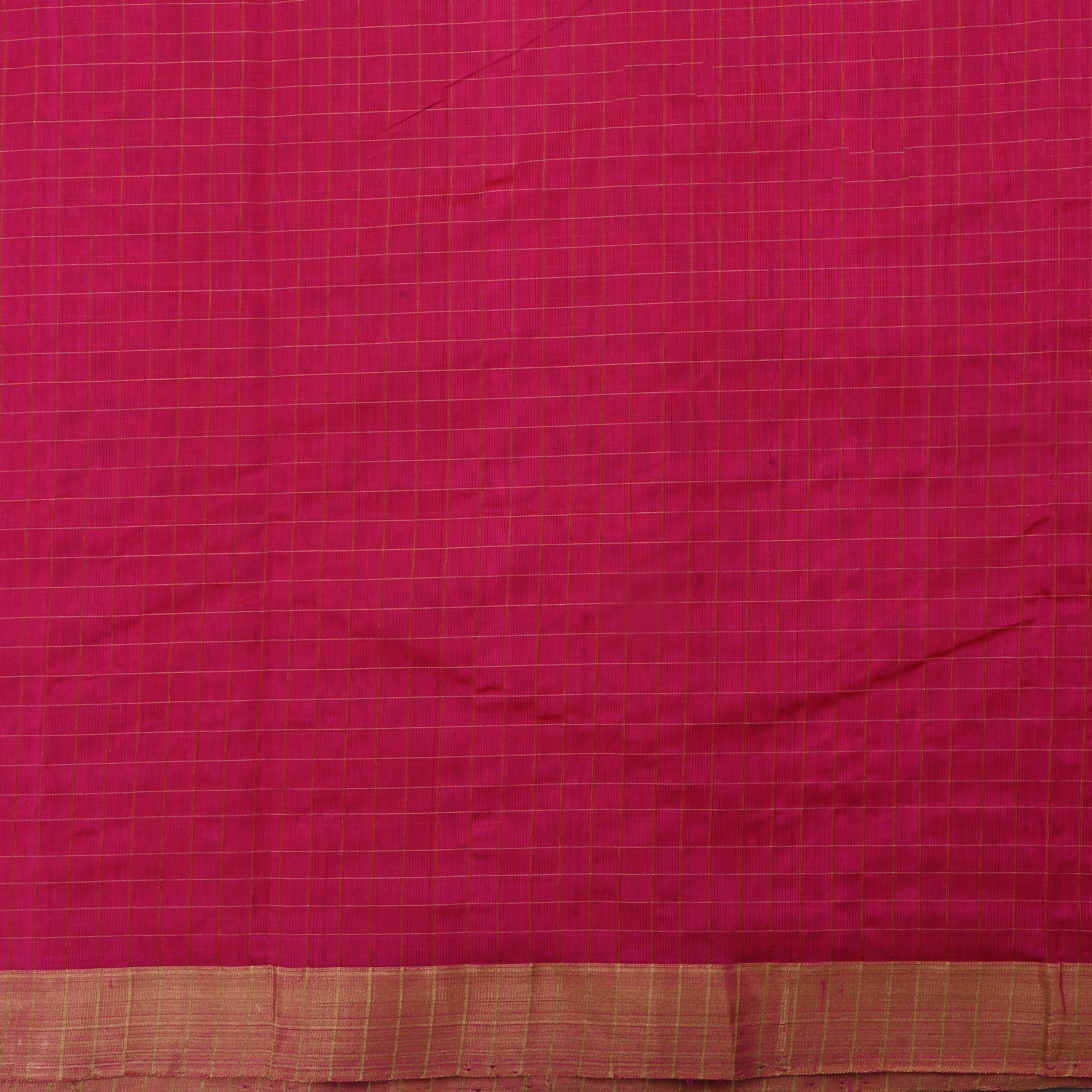 Vivid Burgundy Jamawar Silk Fabric With Stripes Pattern