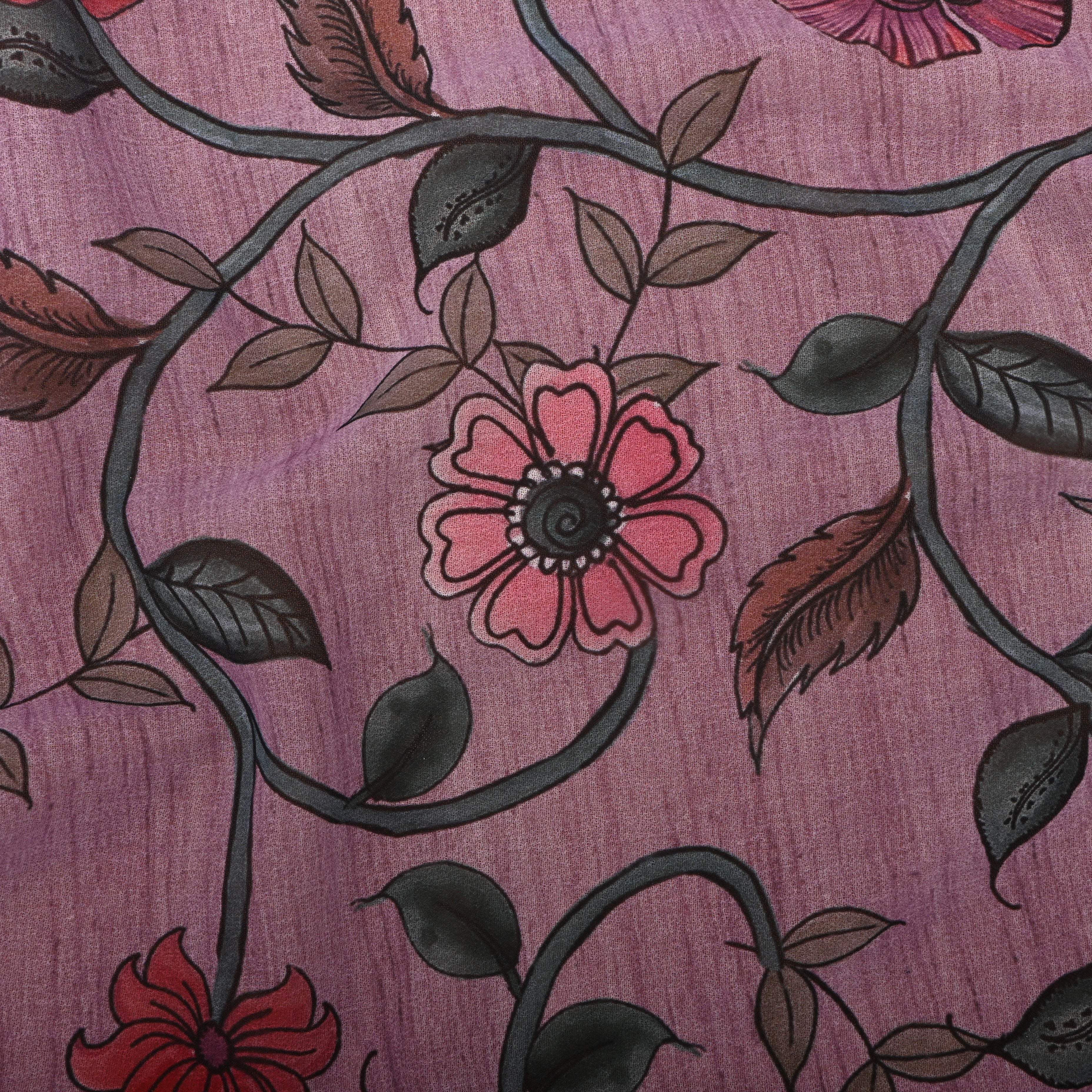 Shampoo Pink Silk Printed Fabric