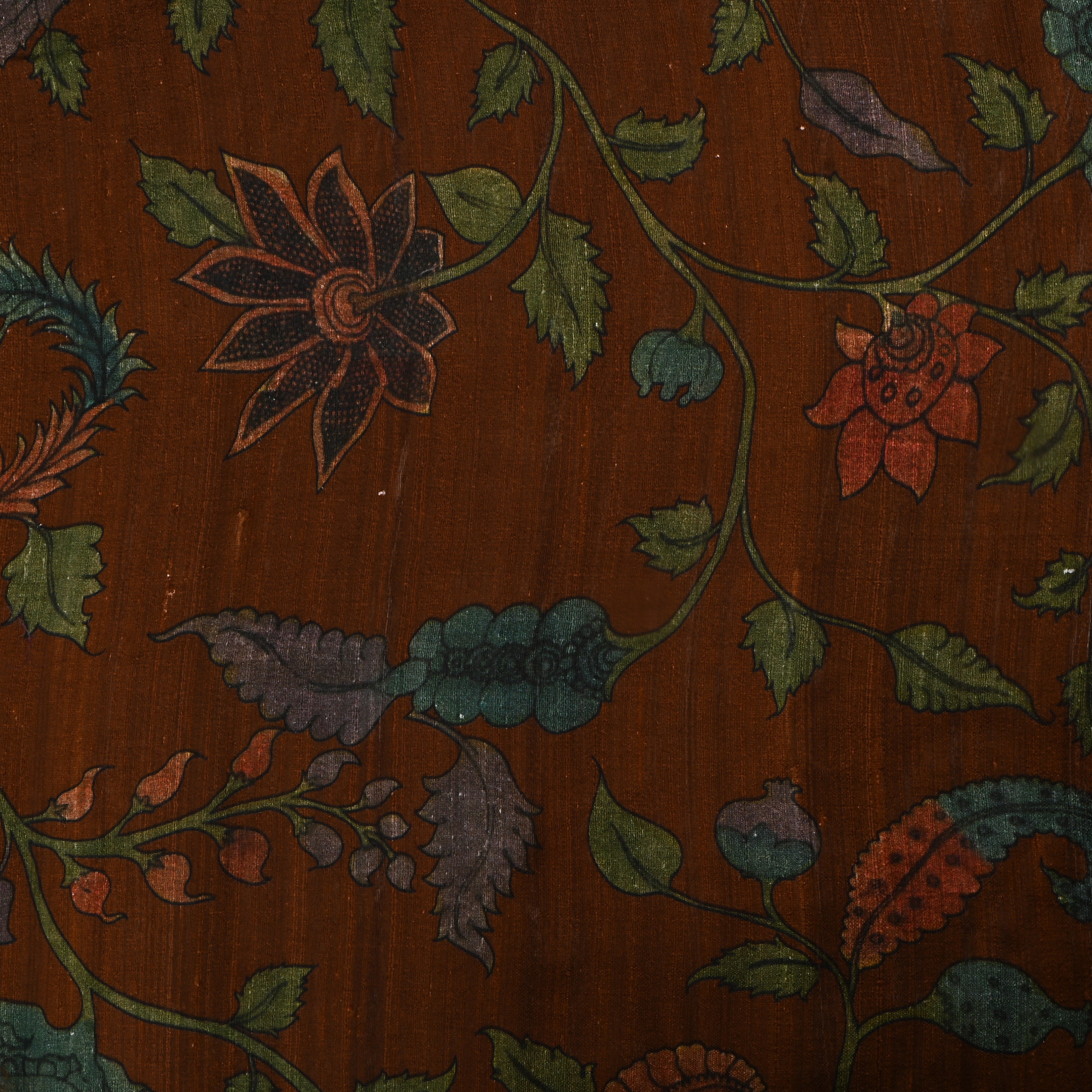 Browny Derby Dupion Fabric With Digital Print