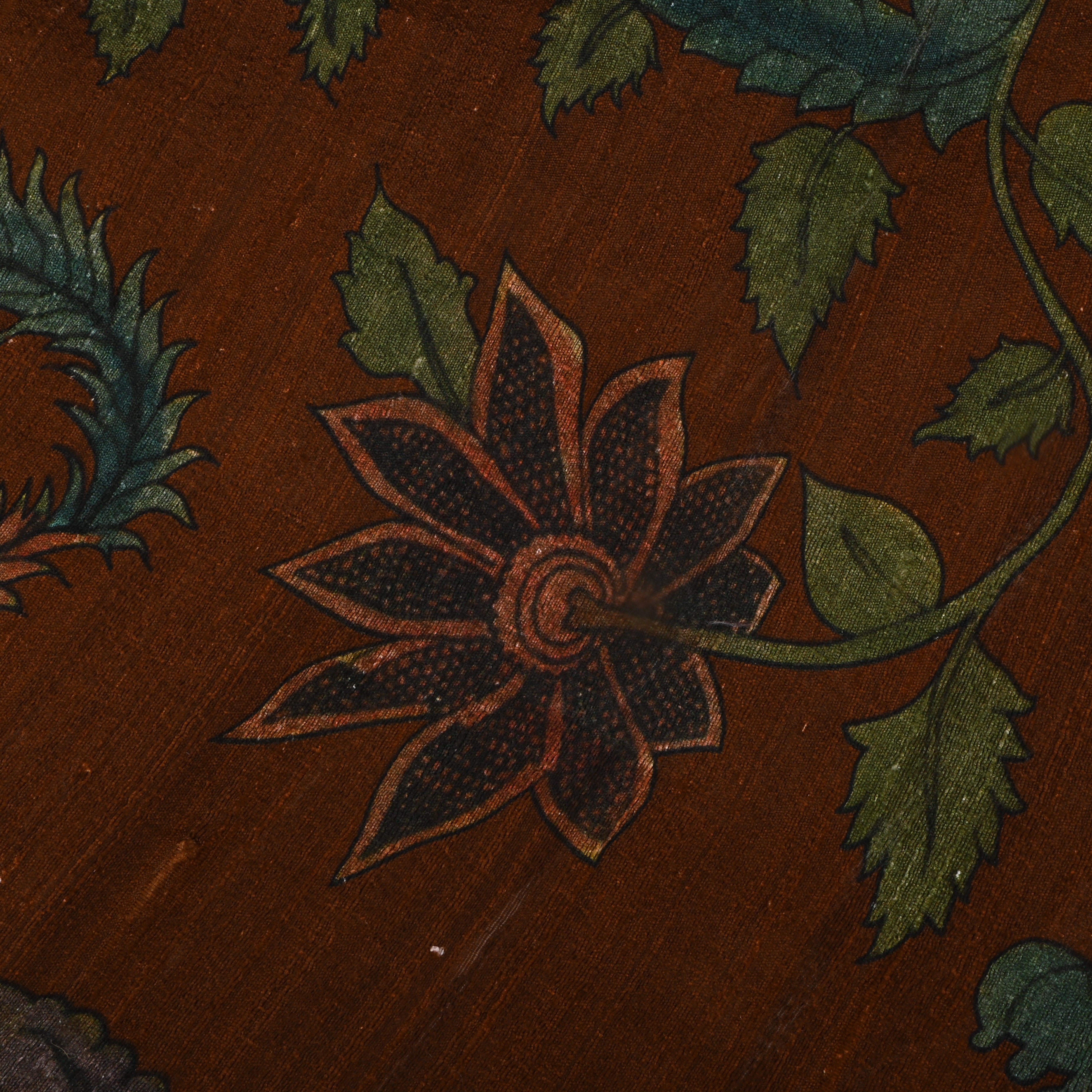 Browny Derby Dupion Fabric With Digital Print