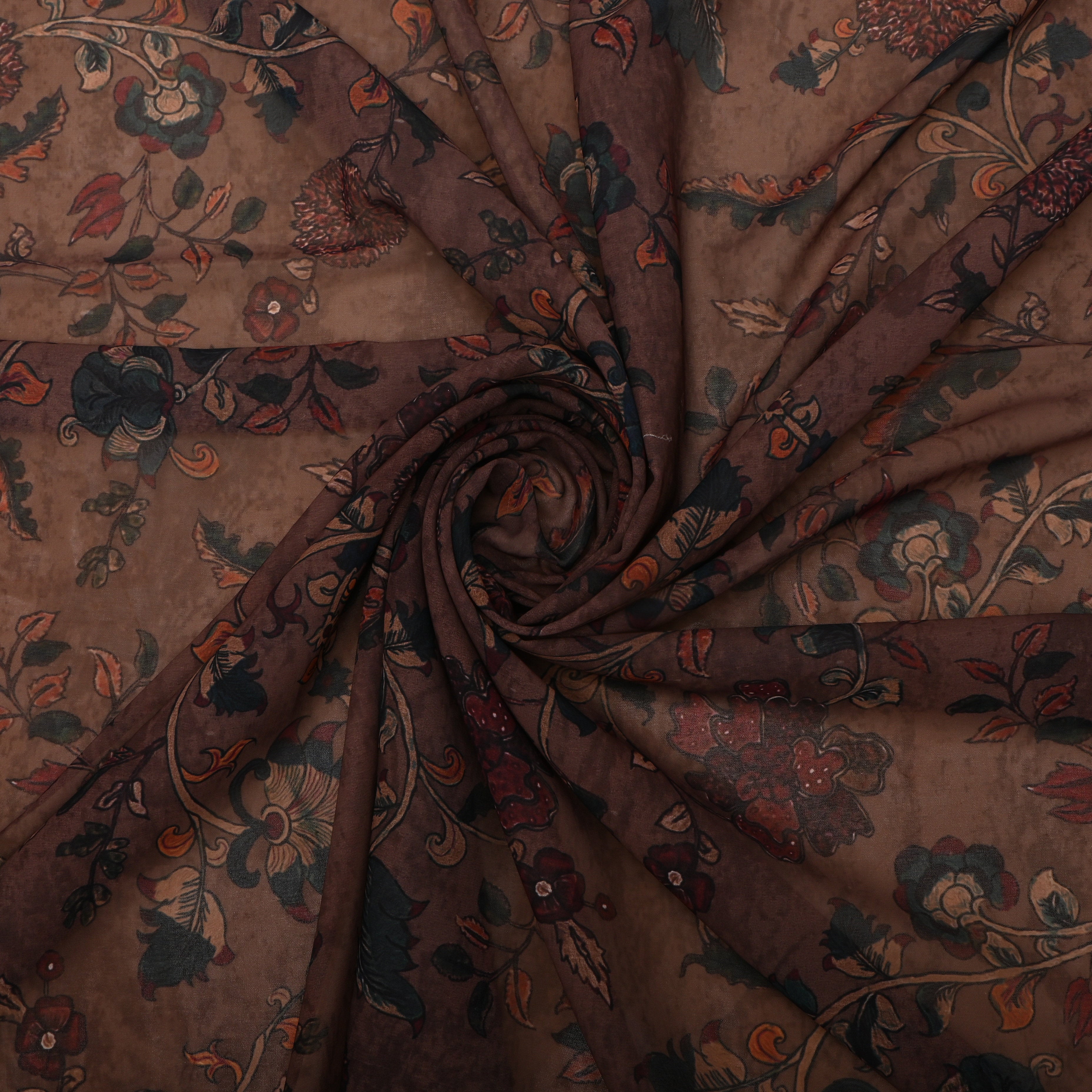 Light Brown Silk Printed Fabric