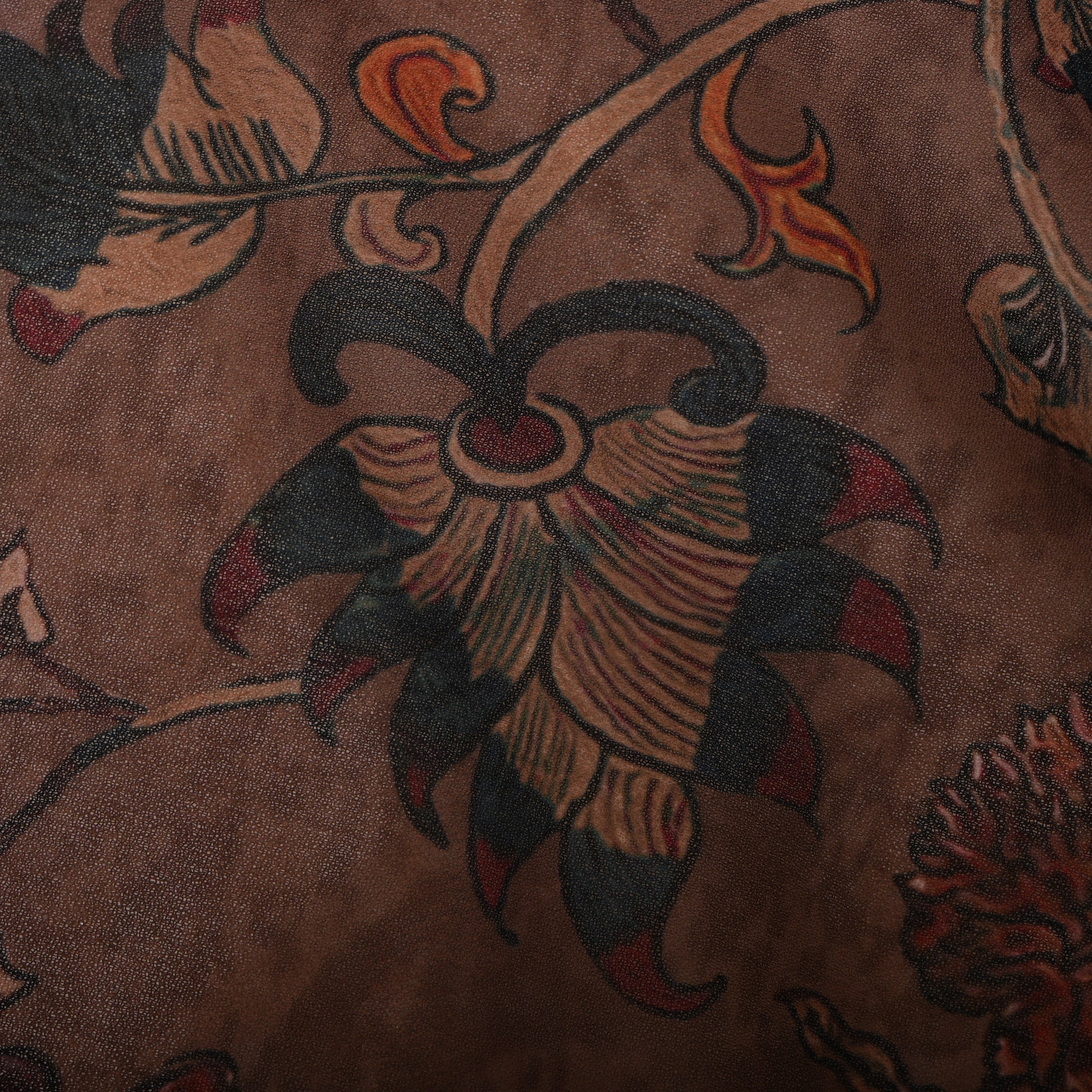 Light Brown Silk Printed Fabric