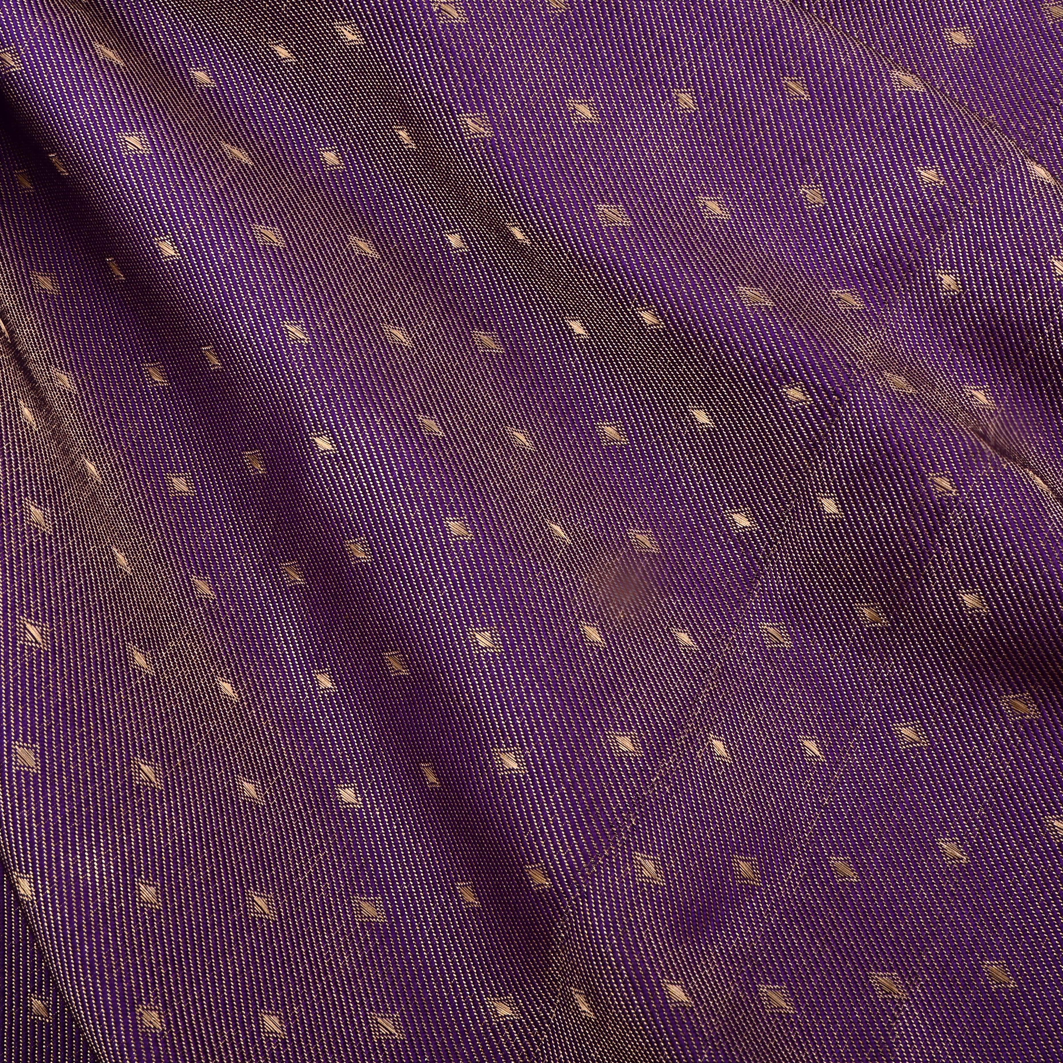 Grape Purple Jamawar Tissue Fabric With Dotted Pattern