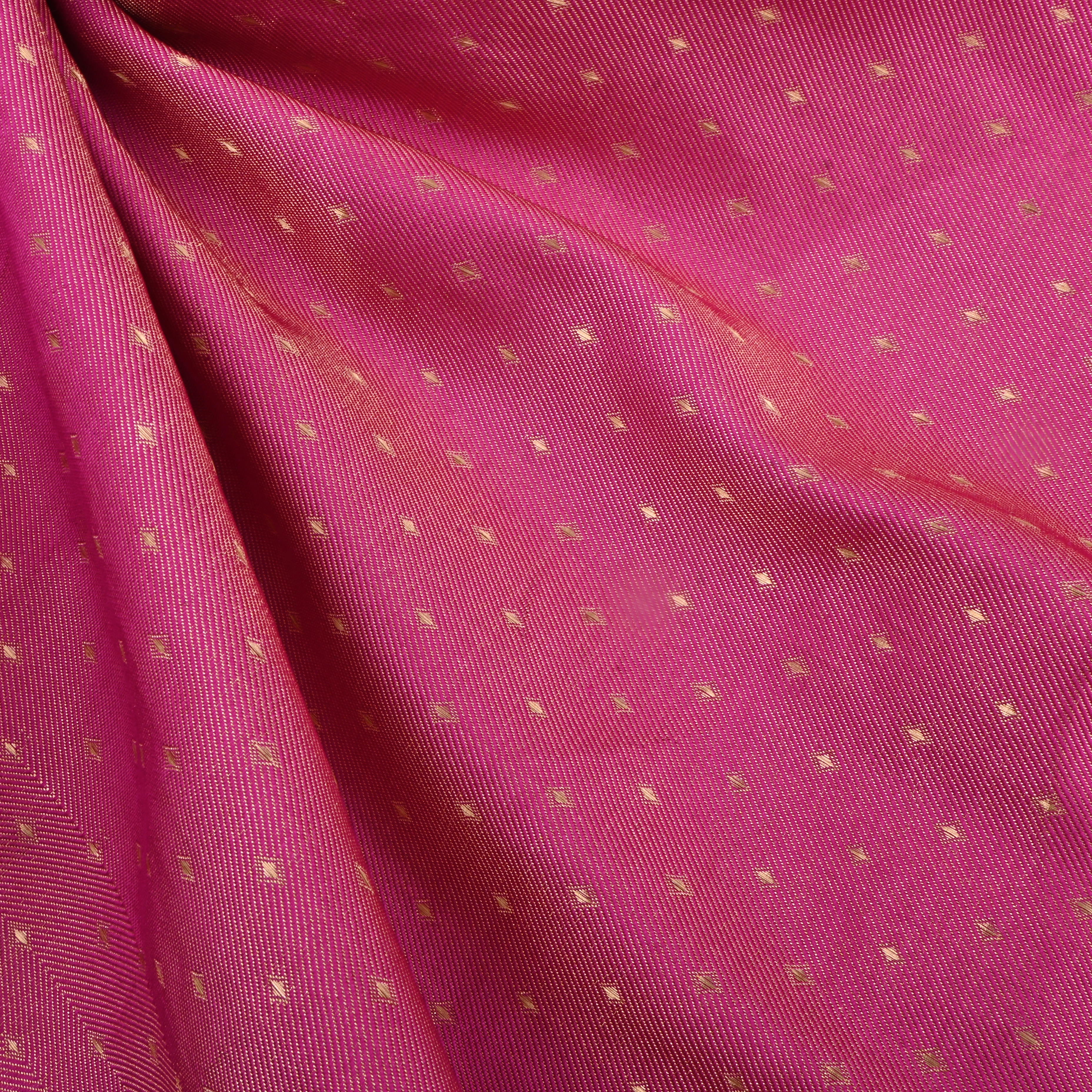Raspberry Pink Jamawar Tissue Fabric With Dotted Pattern