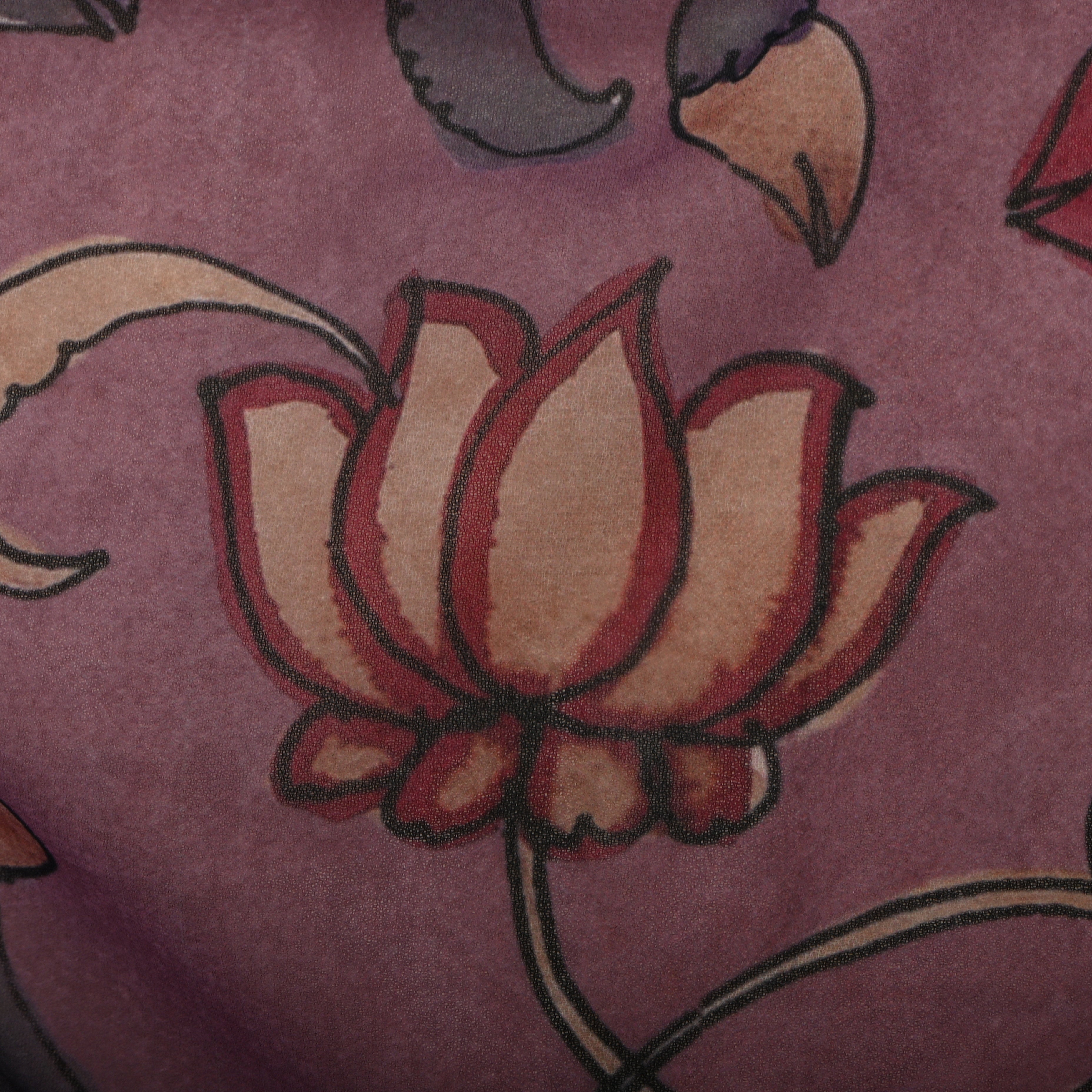 Mauve Purple Silk Printed Fabric