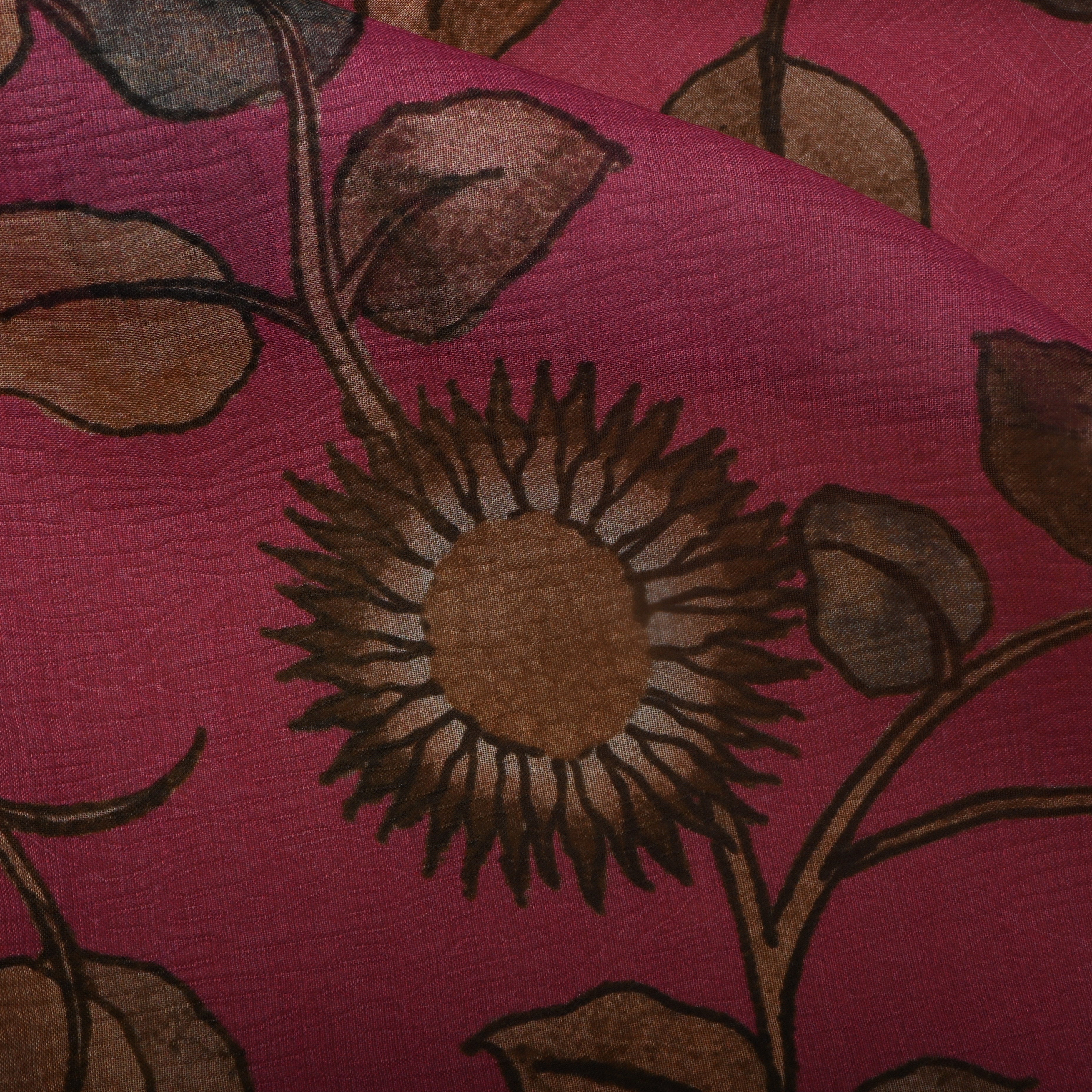 Fandango Purple Floral Jaal Tissue Fabric