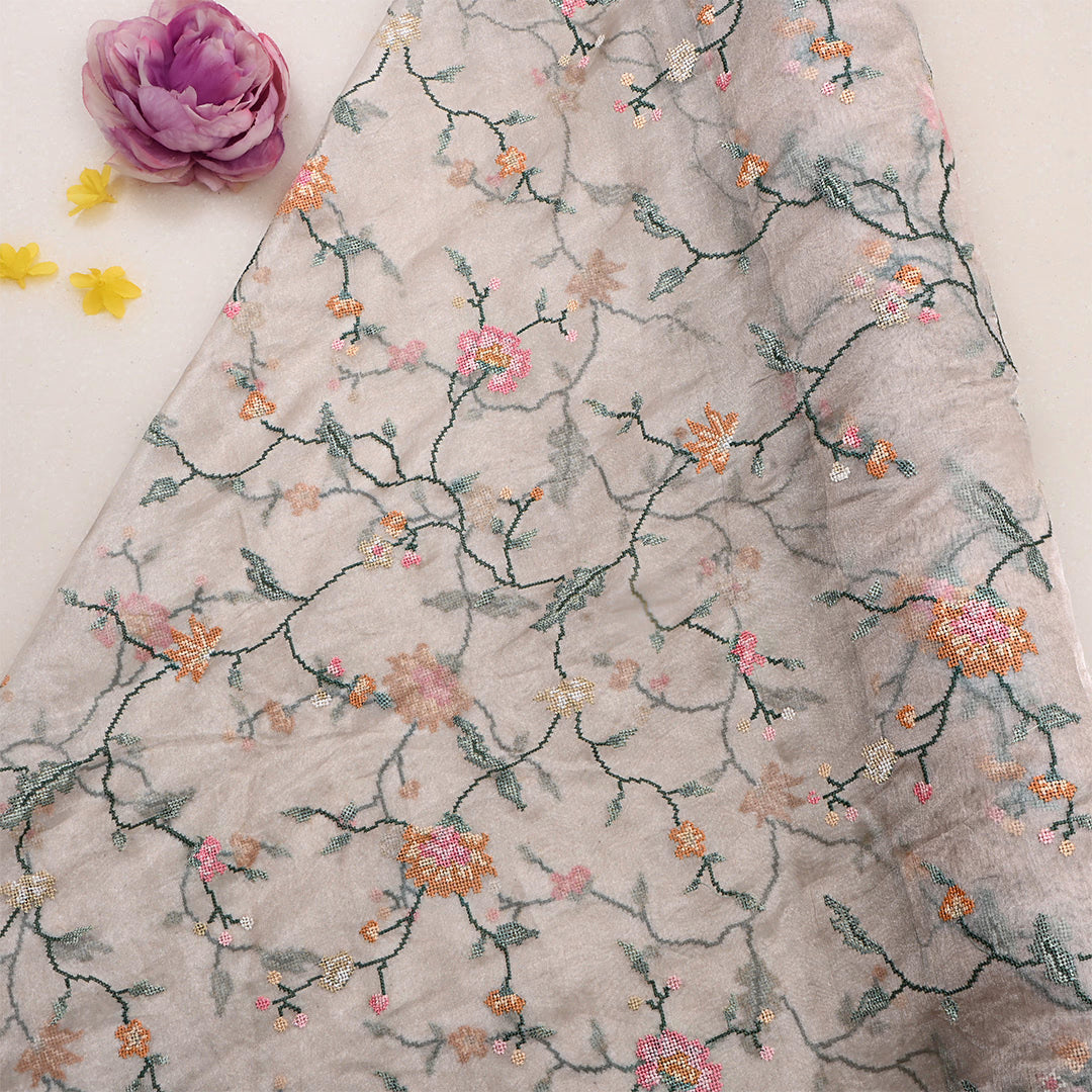 Light Silver Tissue Petit Point Embroidery Fabric