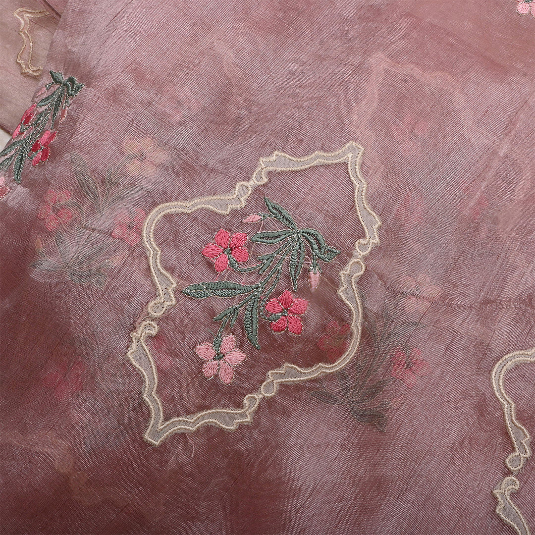 Rosy Brown Tissue Patch Work Fabric